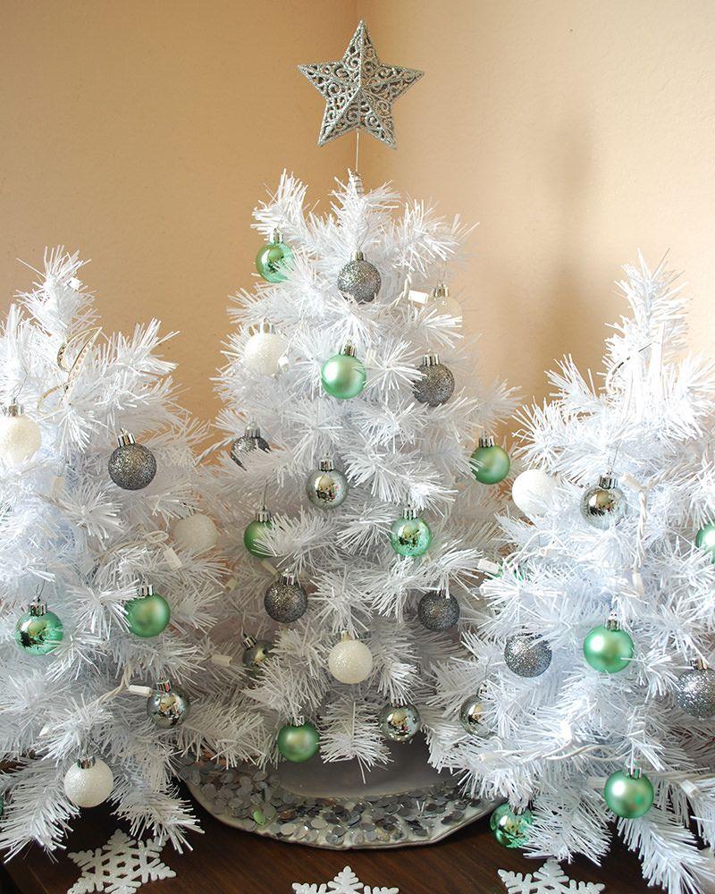 800x1000 Winter White Tabletop Christmas Trees