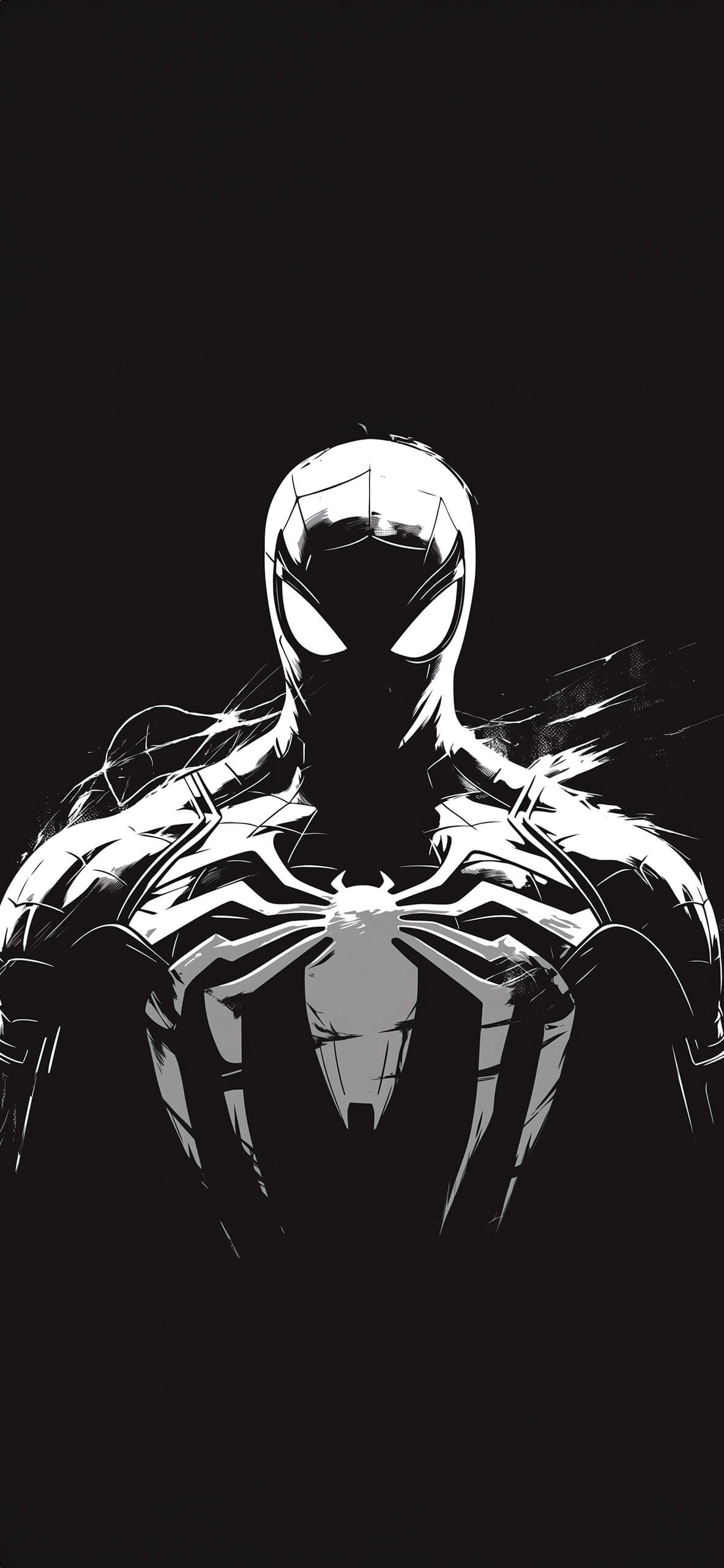 1183x2560 Black Suit Symbiote Spider Man Wallpaper Marvel Wallpaper