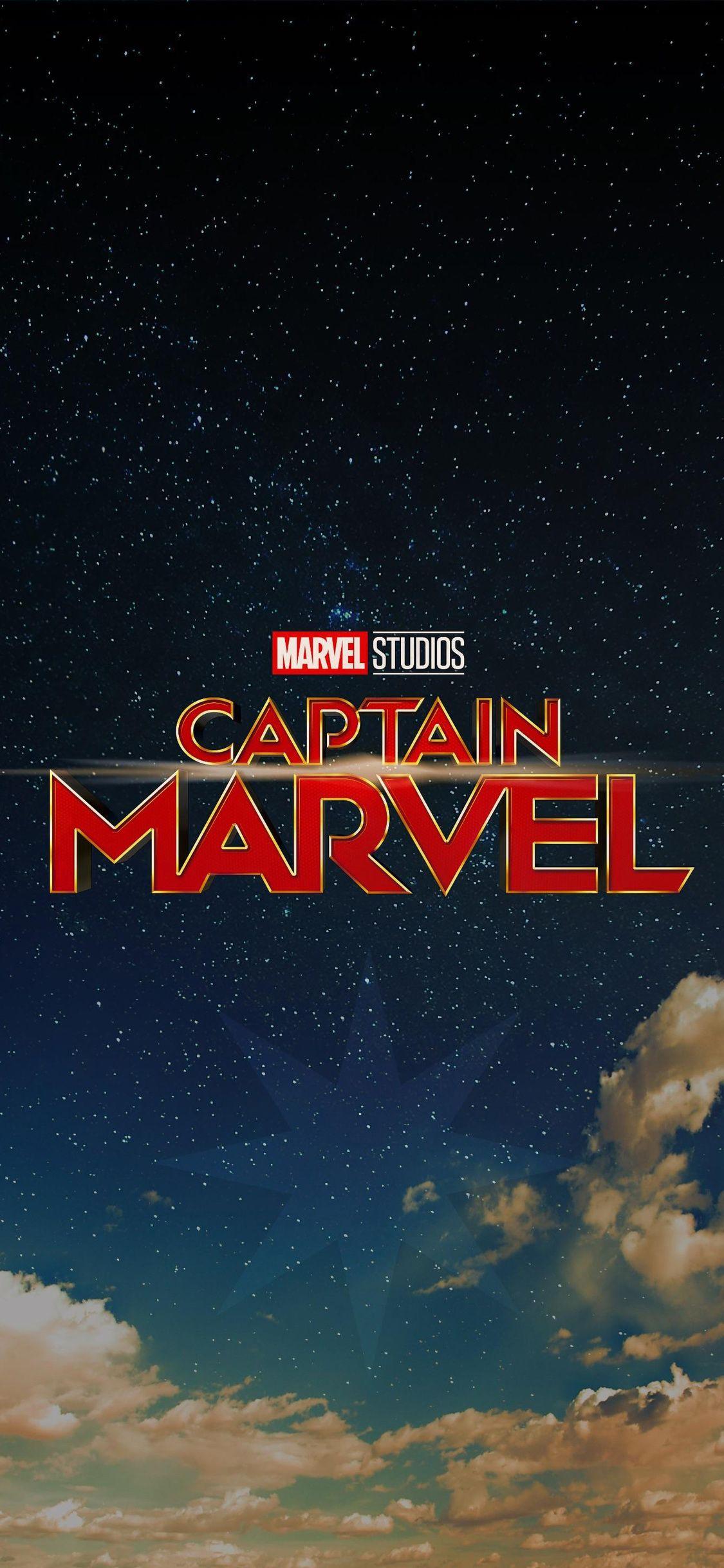 1125x2436 Captain Marvel Movie Logo iPhone XS, iPhone 10