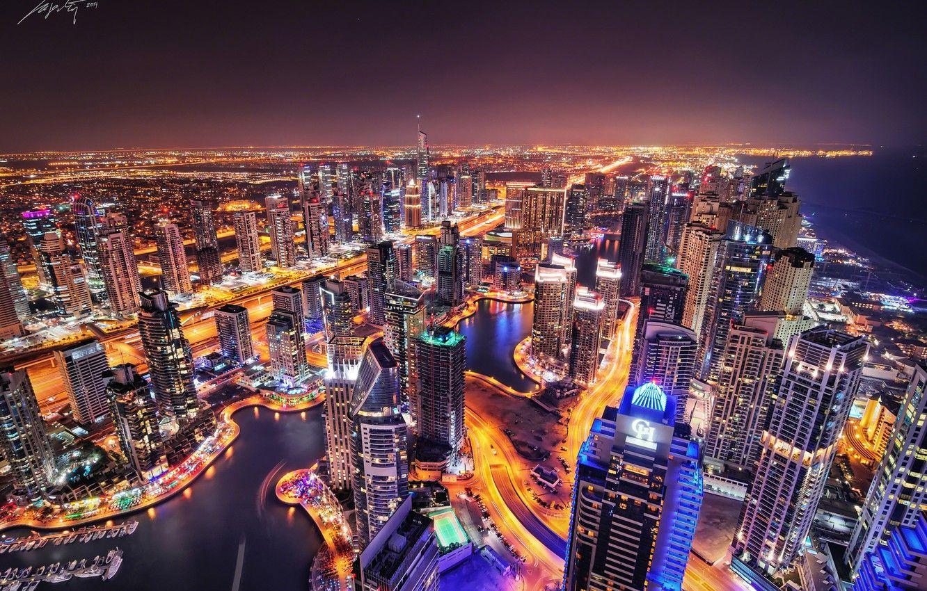 Dubai landscape by night | HD wallpapers 1920x1080 for desktop backgrounds  and phones,4k photography