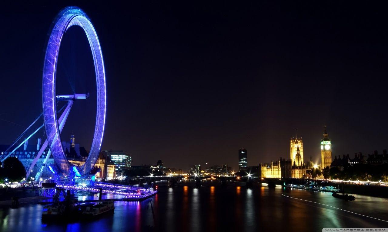 1280x768 Skyline Night London United Kingdom HD Wallpaper. Lib