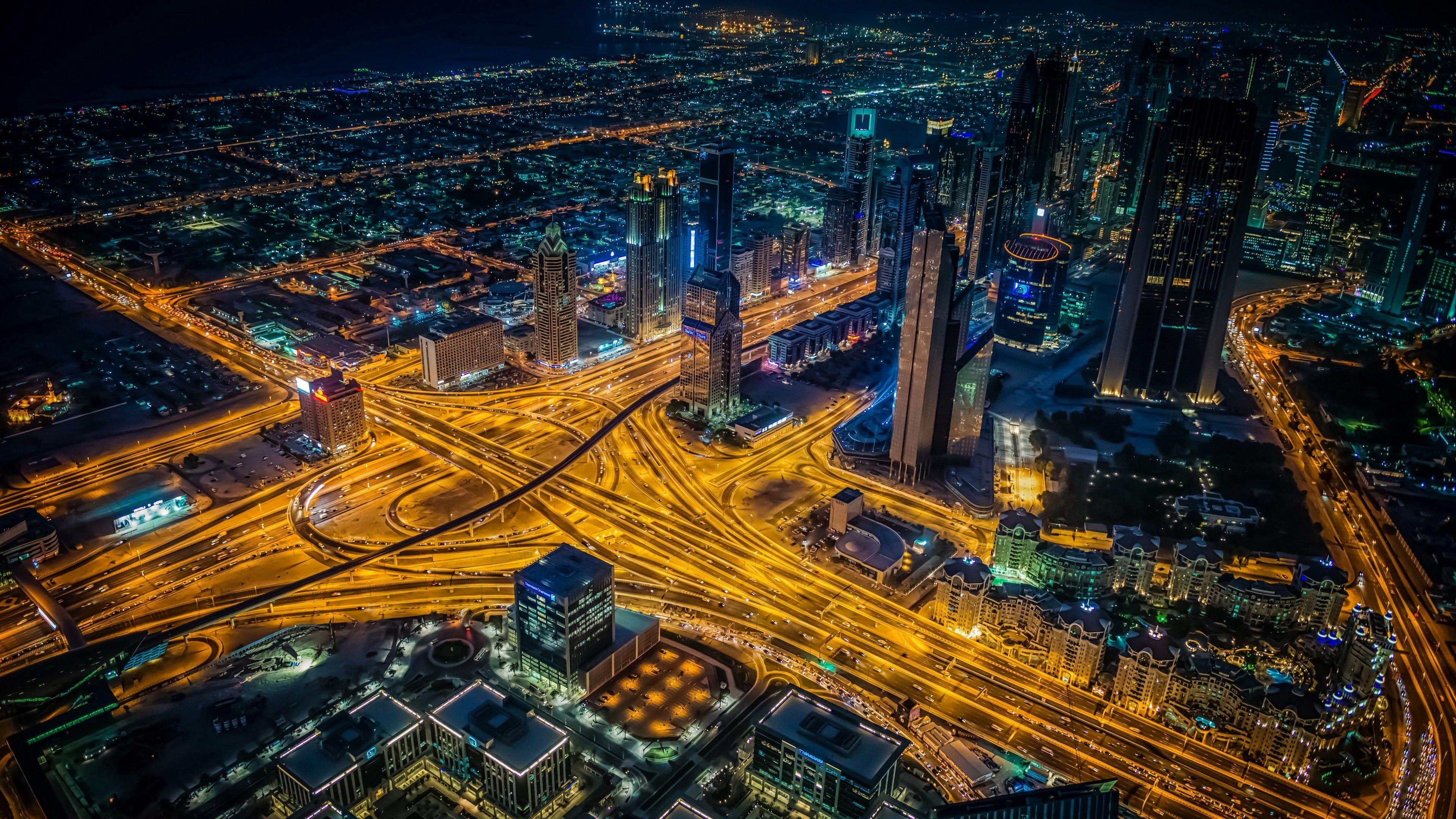 3840x2160 Dubai Night Skyline 4K UltraHD Wallpaper. Wallpaper Studio