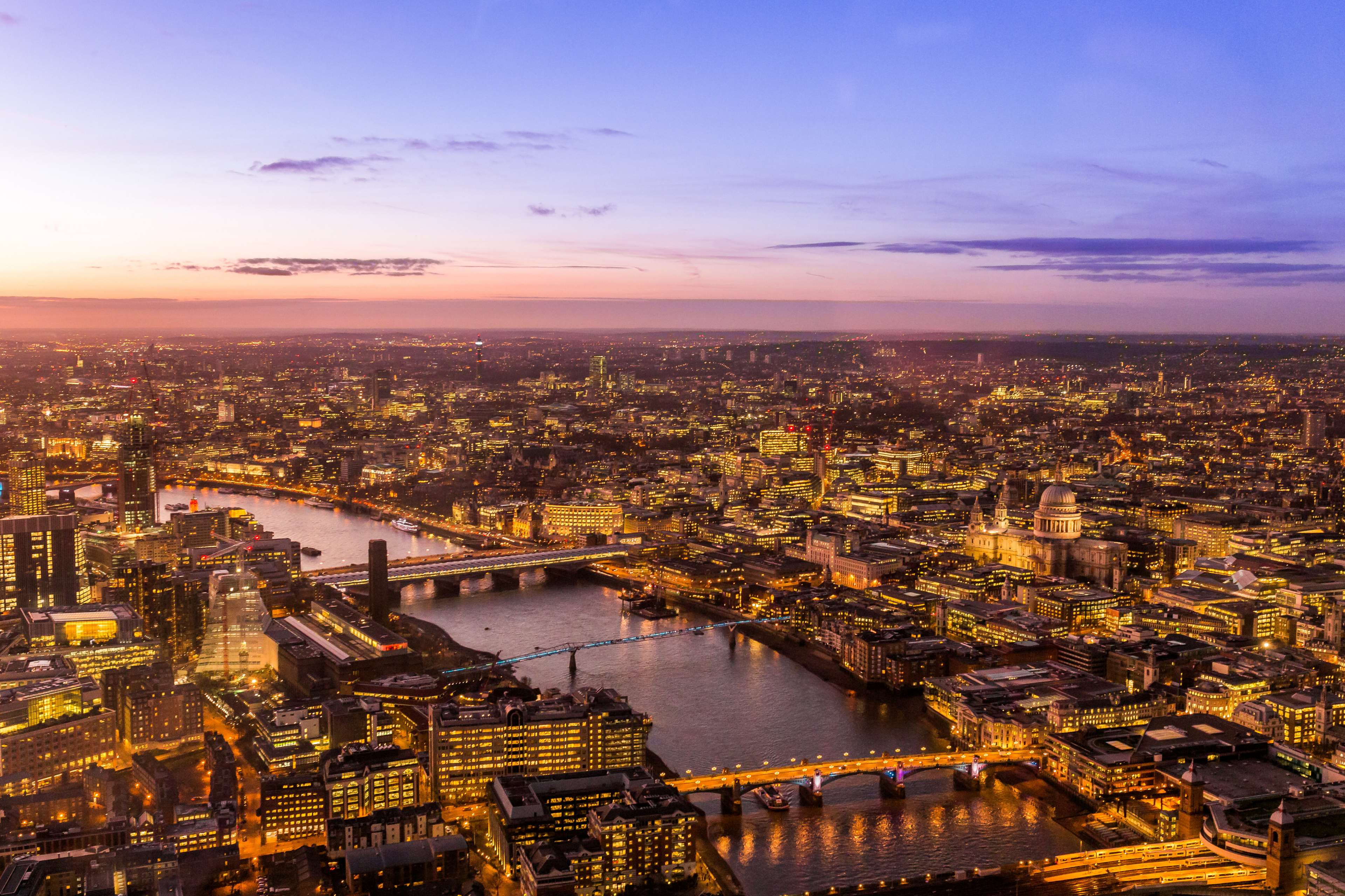 3840x2560 city, cityscape, lights, london, night, river