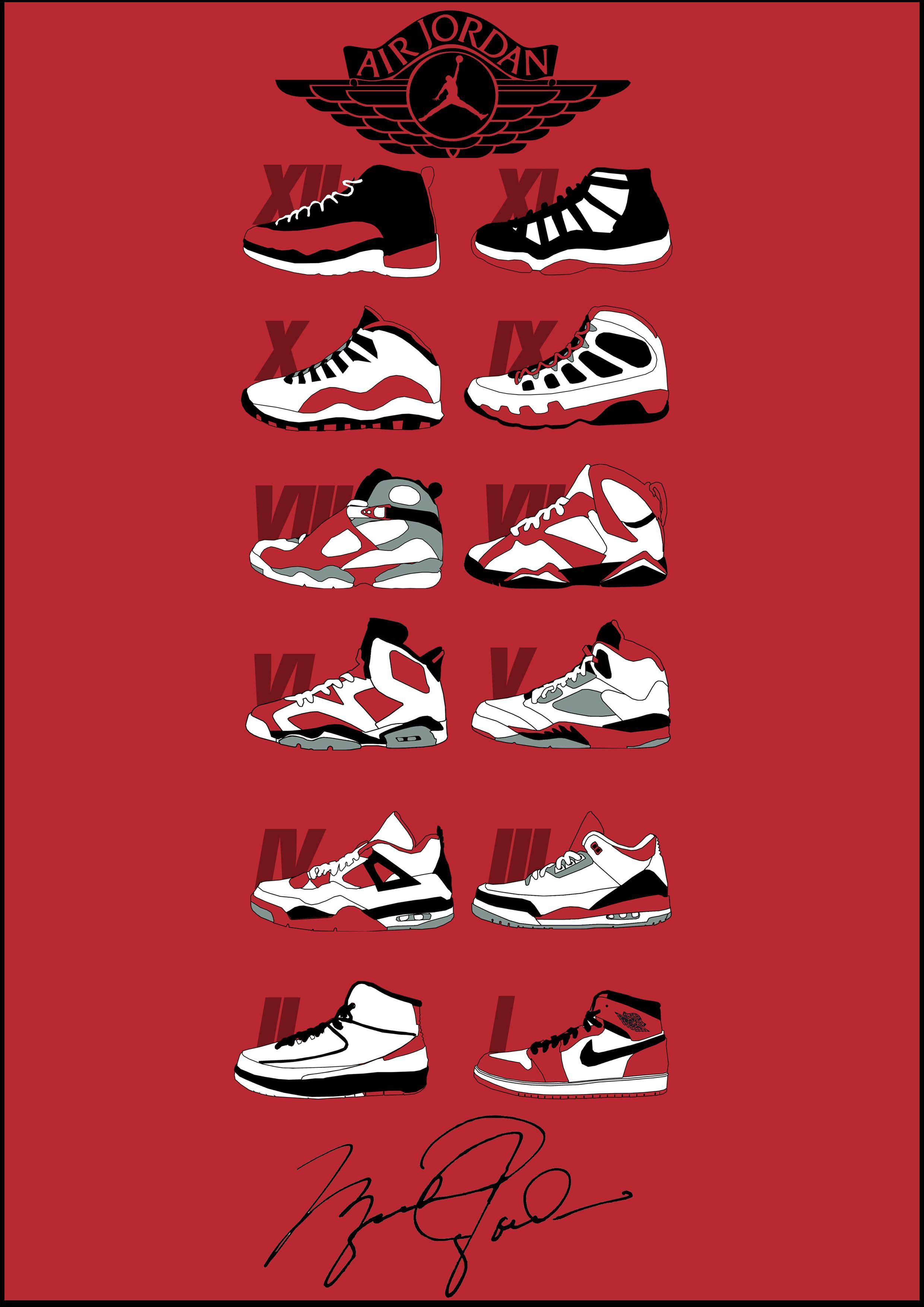 2480x3508 Cartoon Jordan Shoes Wallpaper iPhone
