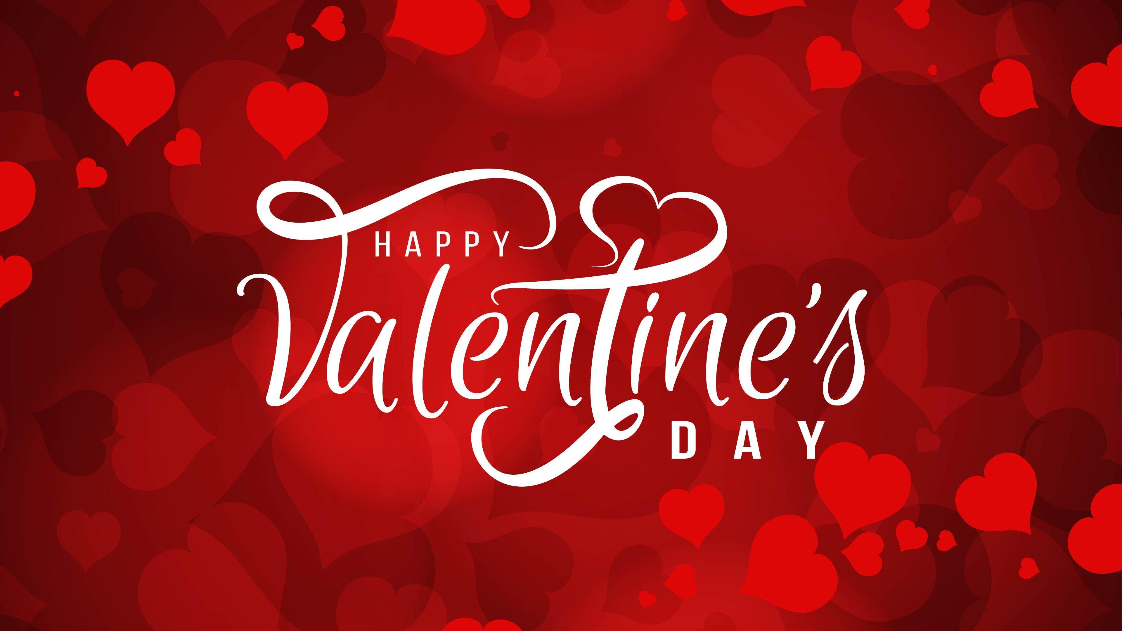 3840x2160 Beautiful Valentine Day 4K Wallpaper in Red Background. HD