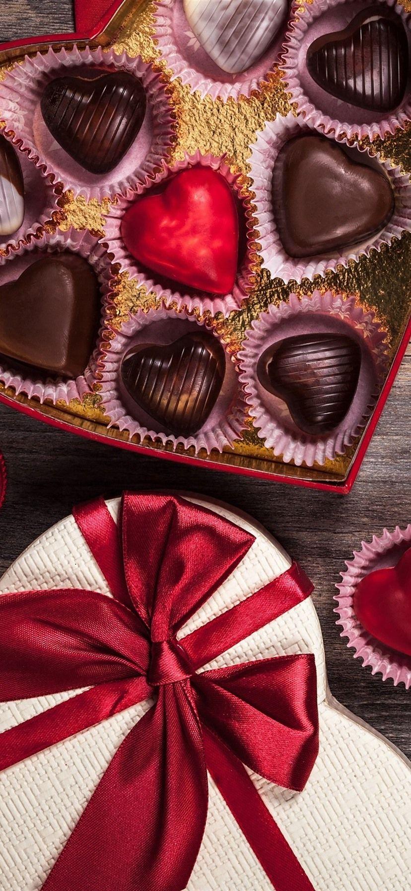 828x1792 Valentine's Day, chocolate, candy, love hearts, romantic
