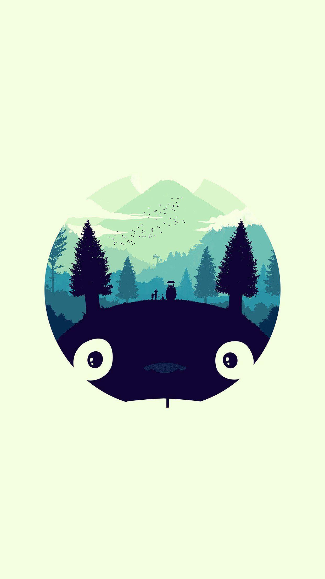 1242x2208 iPhone wallpaper. totoro art illust