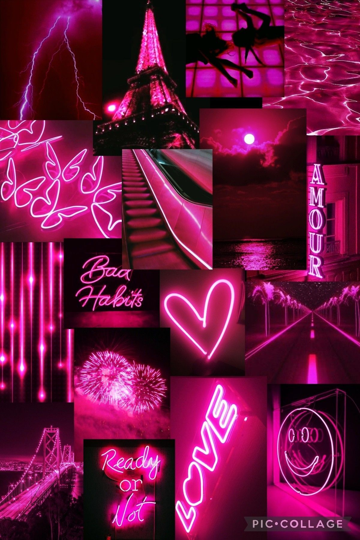 Hot Pink Collage Wallpapers Top Free Hot Pink Collage Backgrounds Wallpaperaccess