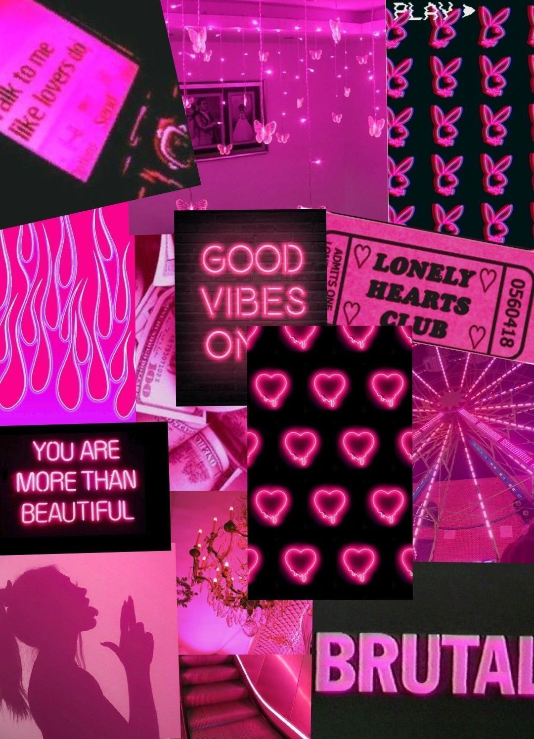 1080x1494 Hot Pink Aesthetic Wallpaper Collage