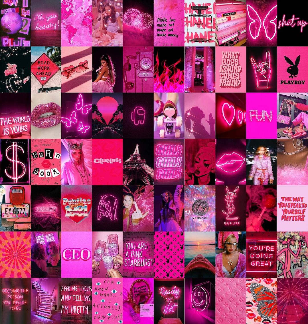 Hot Pink Collage Wallpapers - Top Free Hot Pink Collage Backgrounds ...