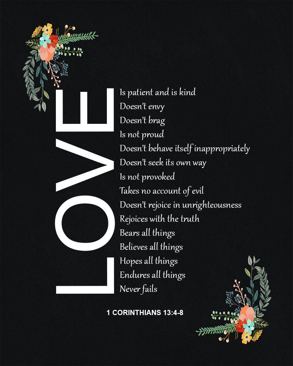 960x1200 Corinthians 13:4 8 Love Is Patient Bible Verse Art