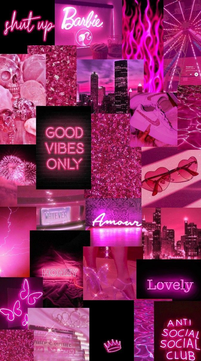 675x1210 pink aesthetic. Pink neon wallpaper