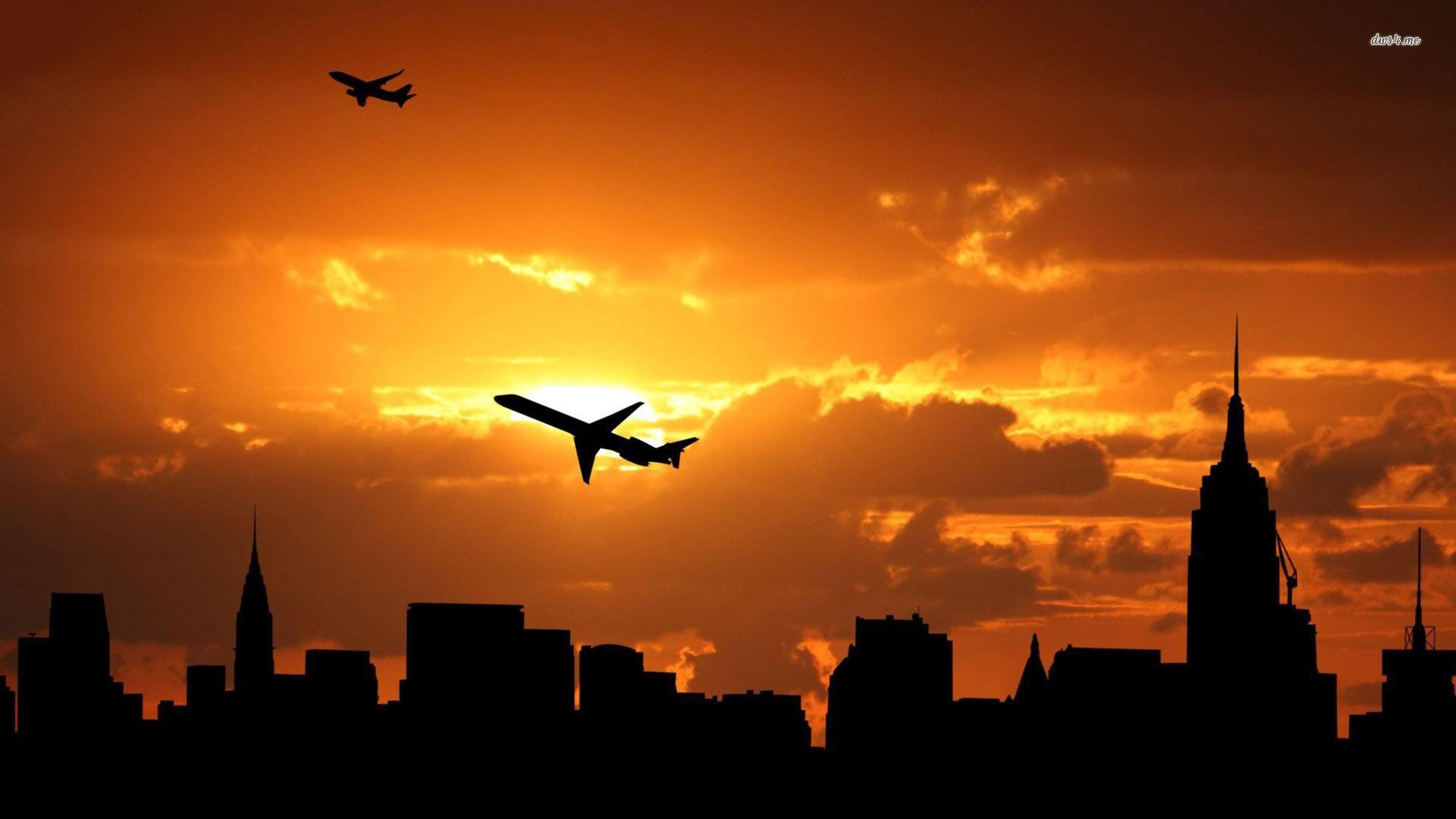 Airplane Sunset Wallpapers - Top Free Airplane Sunset Backgrounds ...