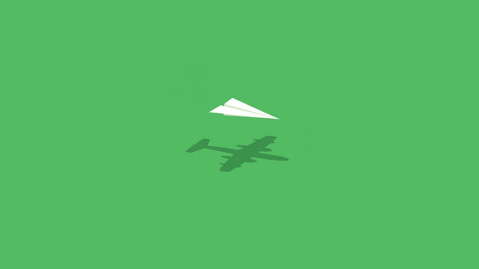 1920x1080 Airplane Silhouette And Paper Art Plane Minimal HD