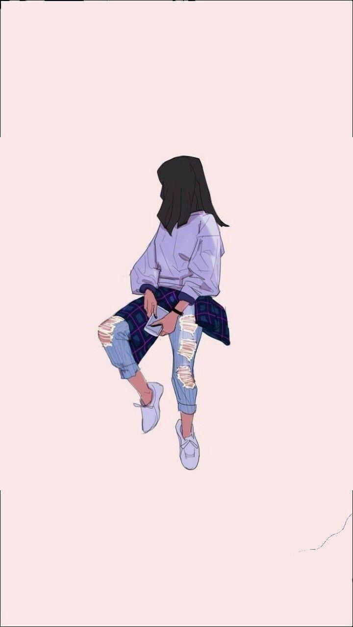 Cute Aesthetic Girl Drawing Wallpaper