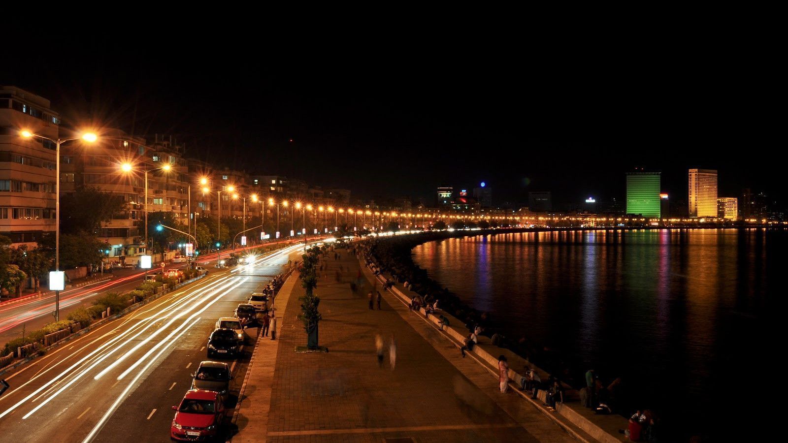 1600x900 Night View Marine Drive Mumbai