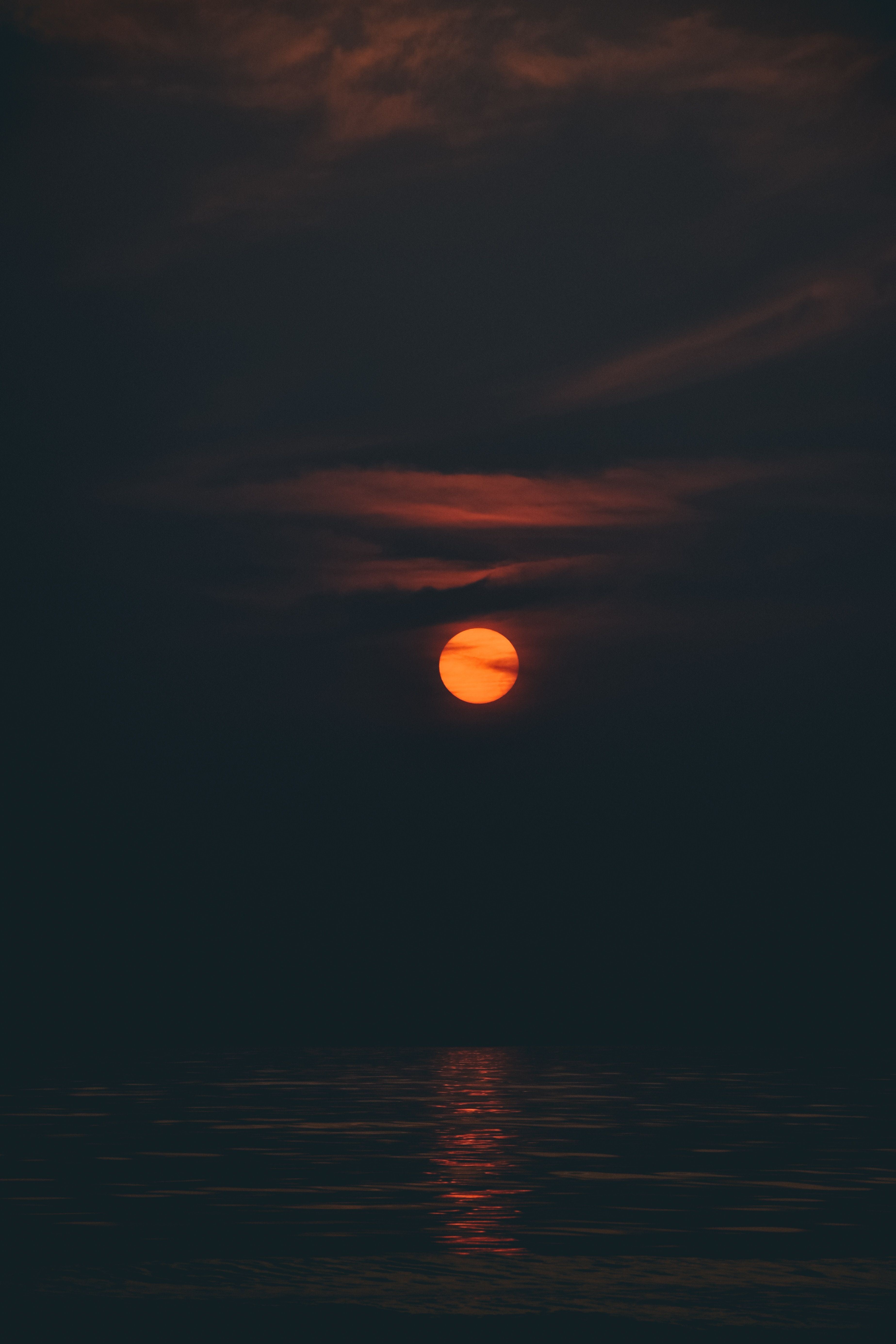 3694x5540 Mobile wallpaper: Moon, Sky, Sunset