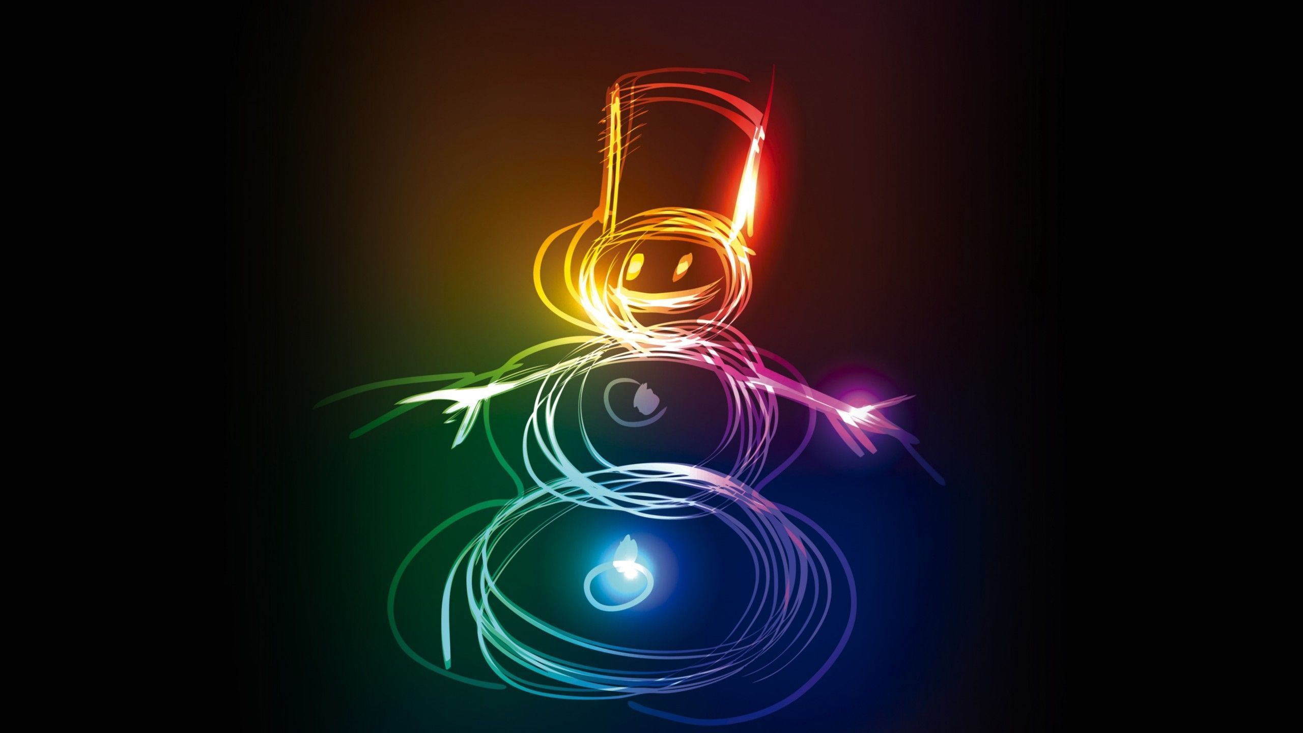 2560x1440 Neon Snowman 2560x1440 HDTV Wallpaper