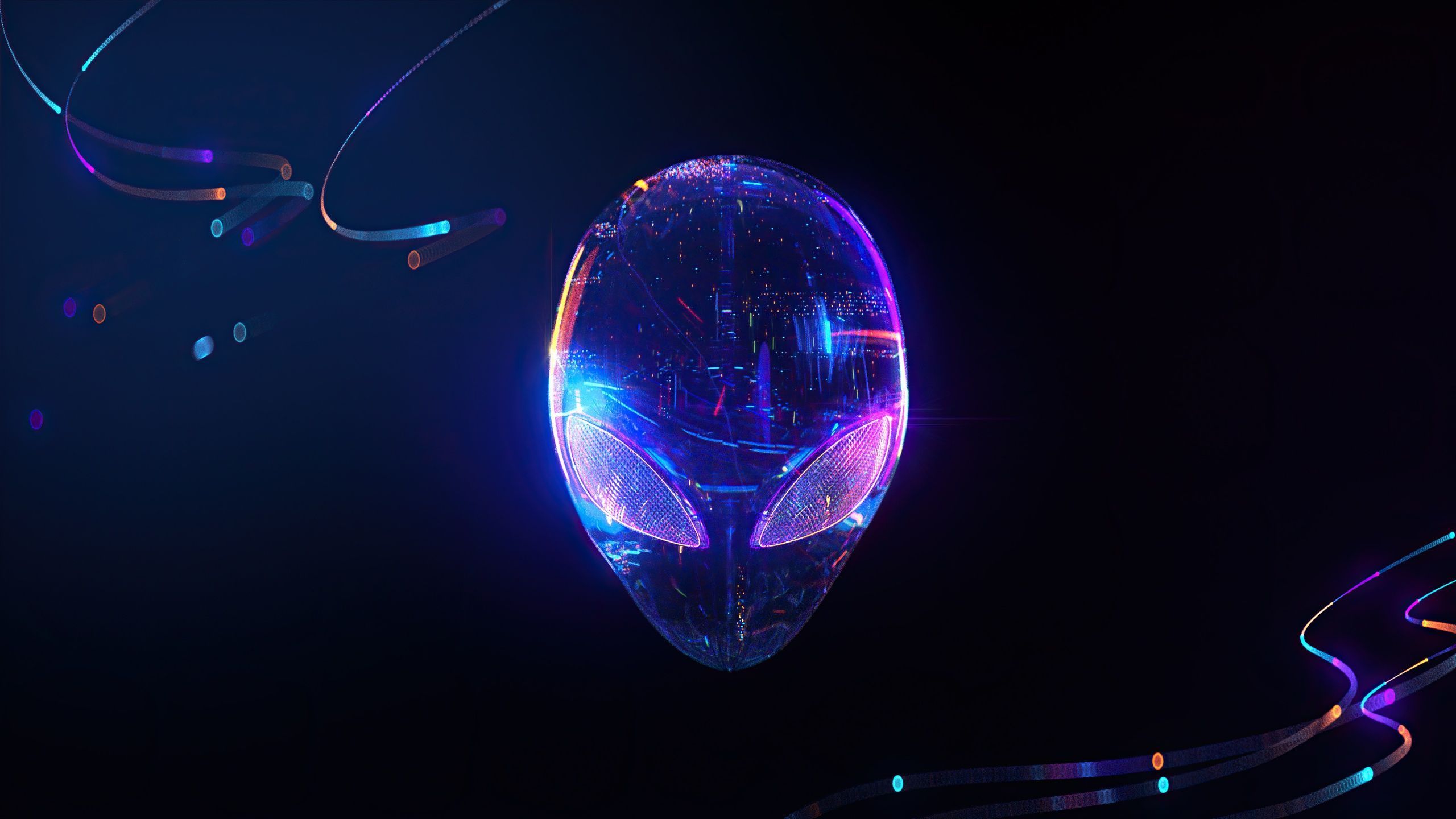2560x1440 Alienware Wallpaper 4K, Logo, Neon