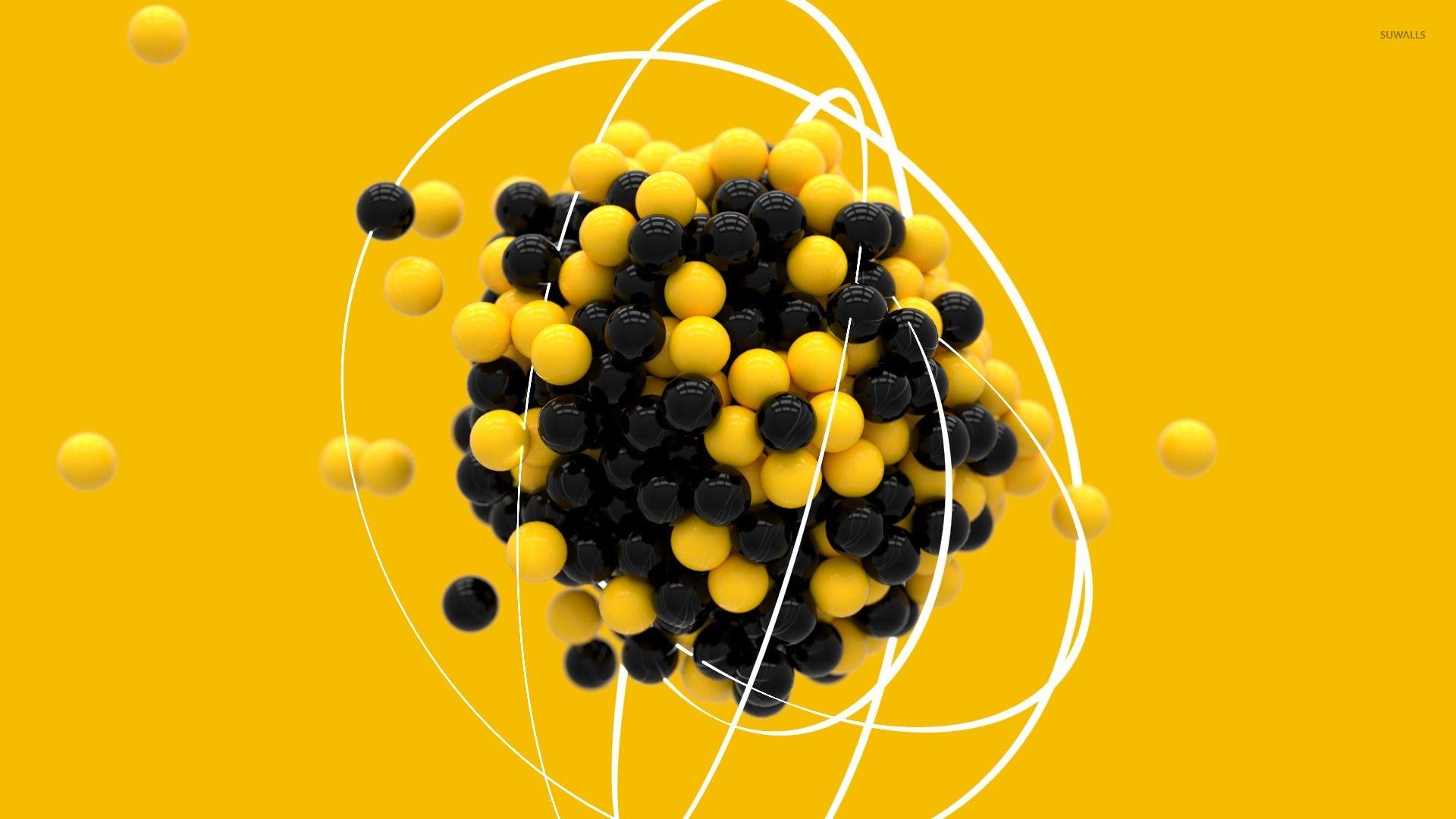 1920x1080 Black and yellow spheres wallpaper wallpaper