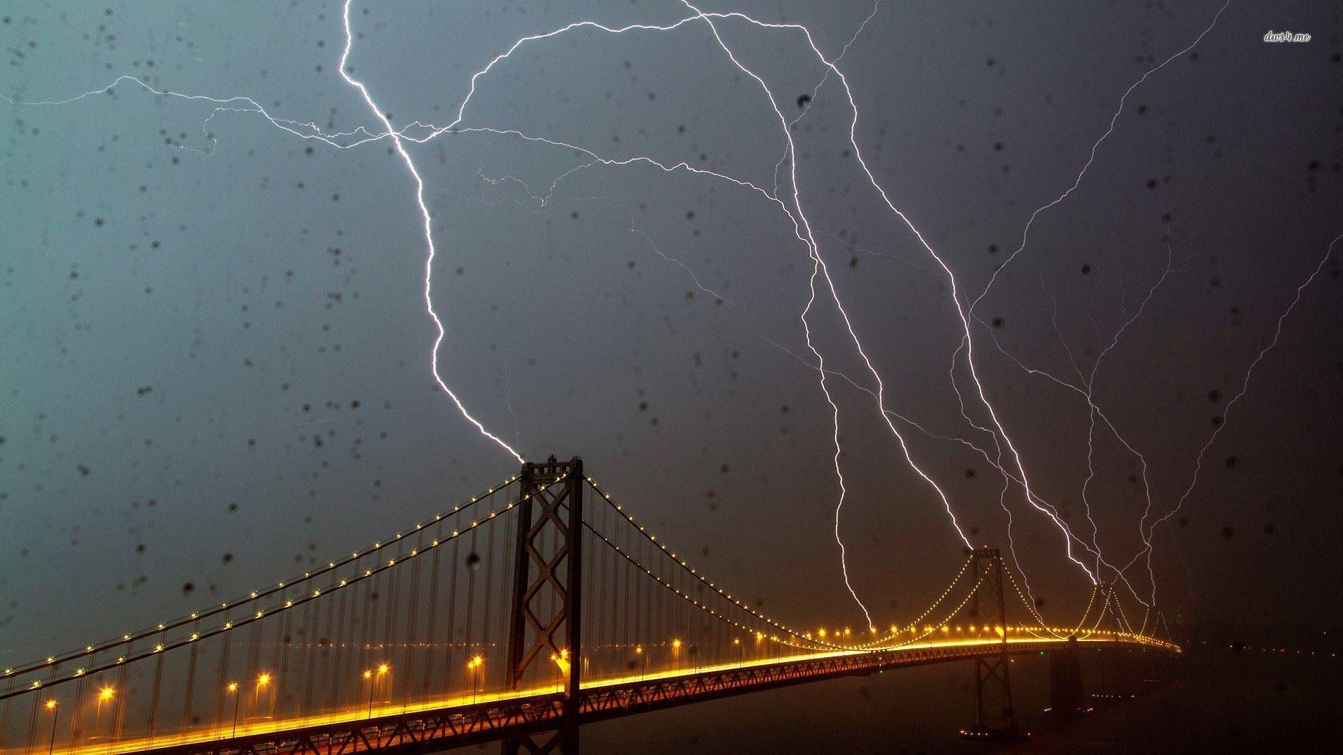 1920x1080 Lightning Over The San Francisco Oakland Bay Bridge