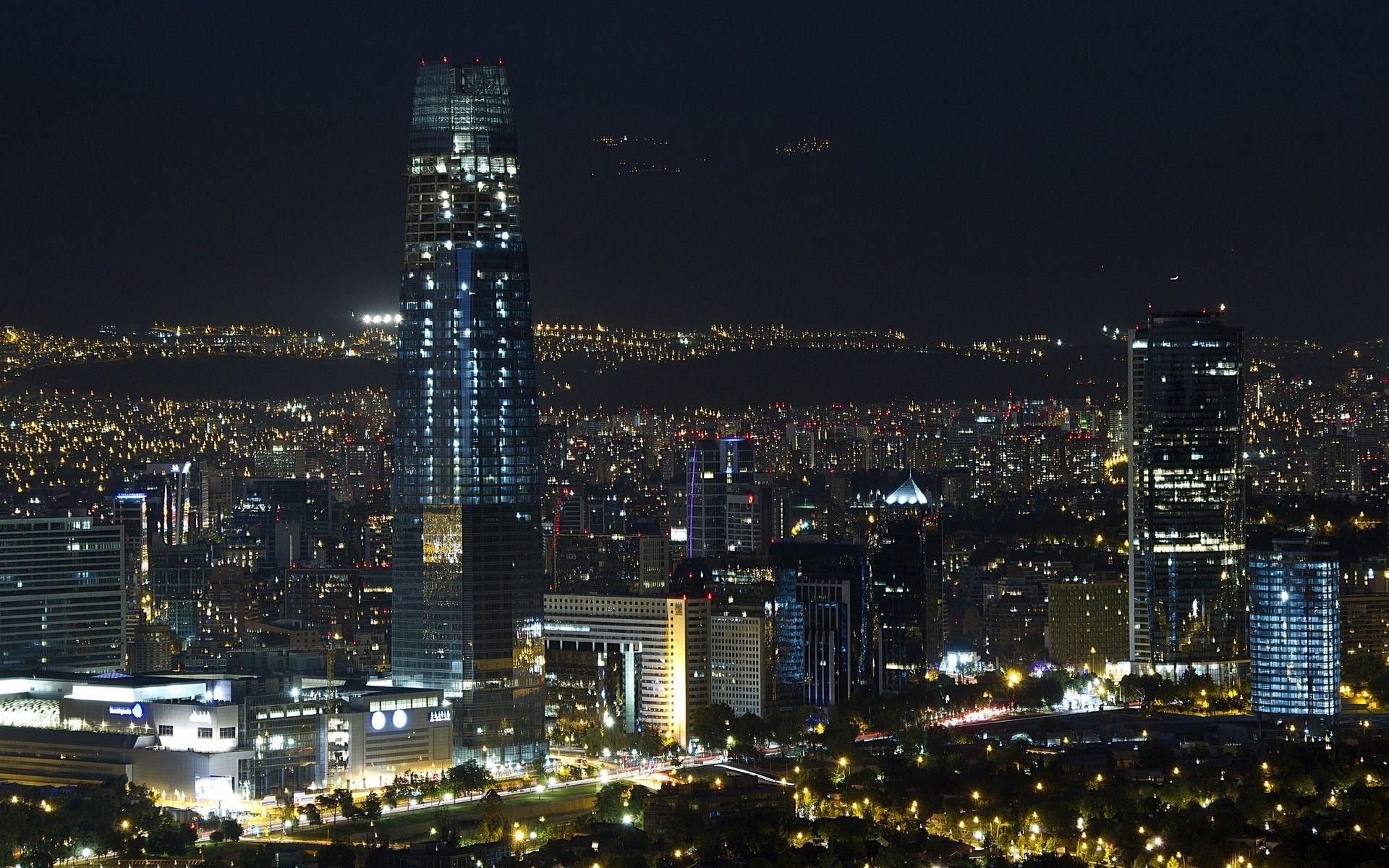 1920x1200 landscape, Lights, Santiago De Chile, Cityscape, Night