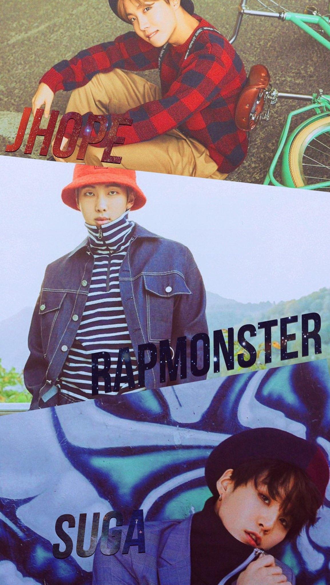1154x2048 Bts / Yoongi / Namjoon / Hoseok / Wallpaper Â©btslocks