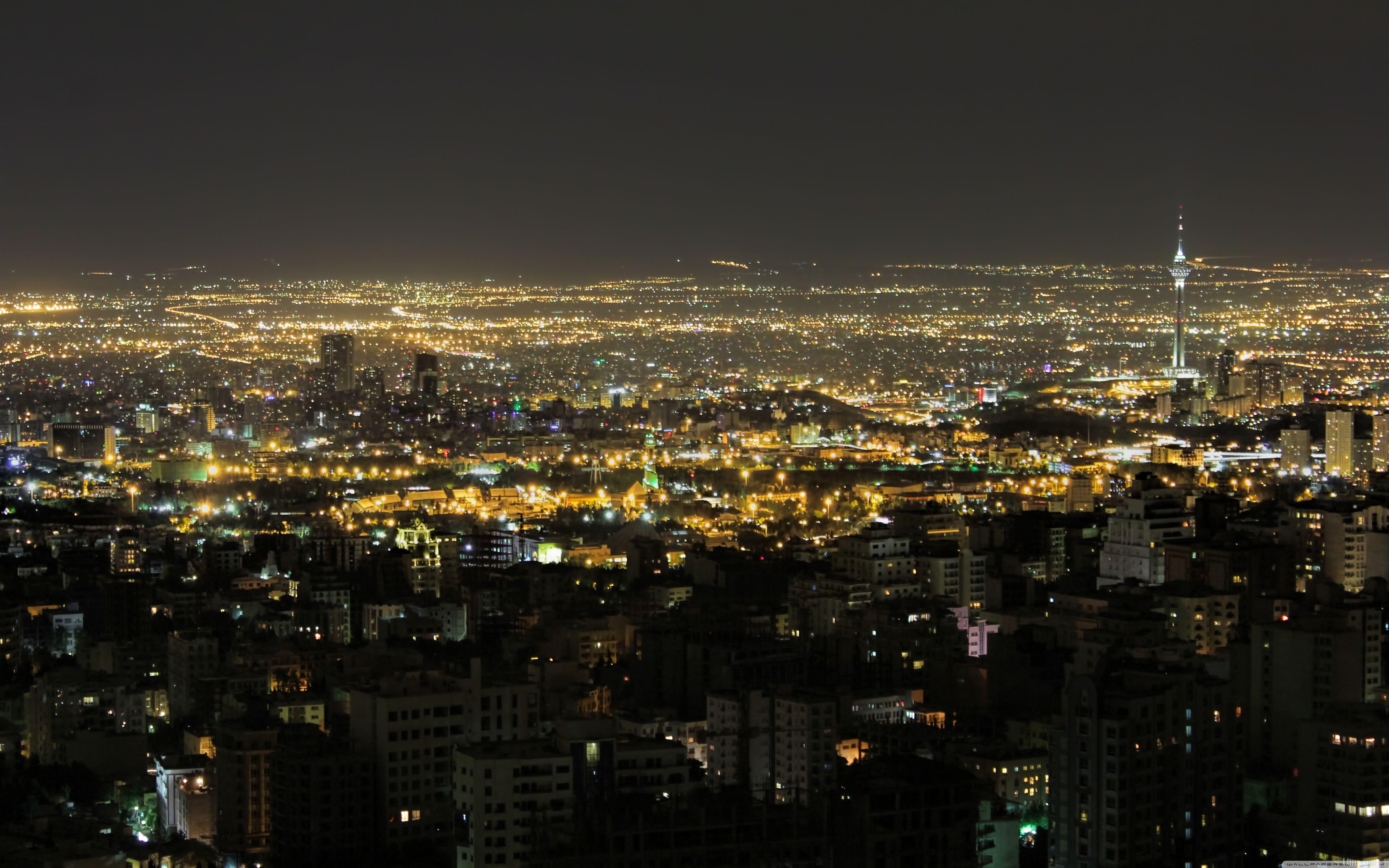 Tehran. Тегеран панорама. Ночной Тегеран. Вечерний Тегеран. Тегеран вид сверху.