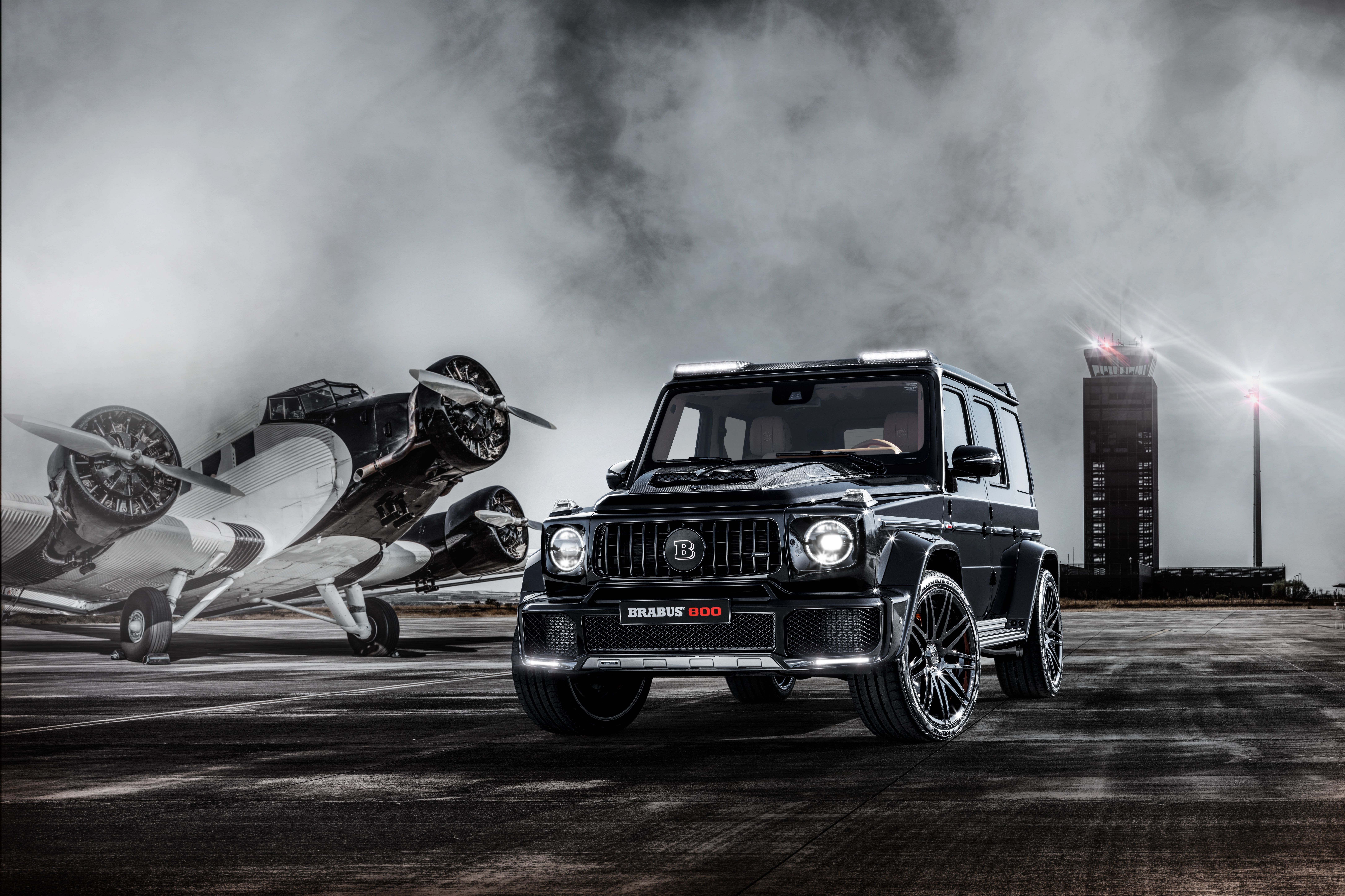 8688x5792 Wallpaper The plane, Mercedes, Brabus