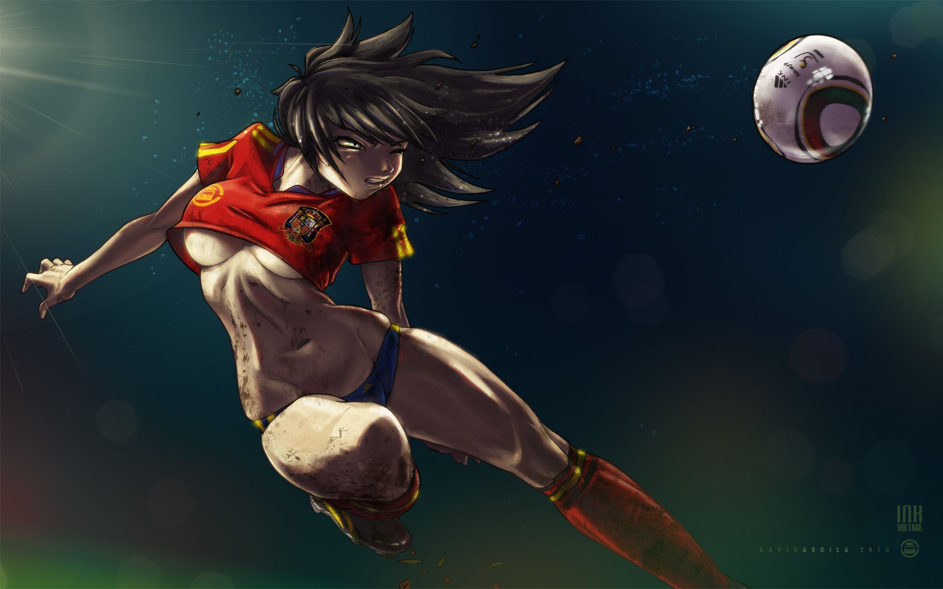1920x1200 girl, anime, soccer, sports