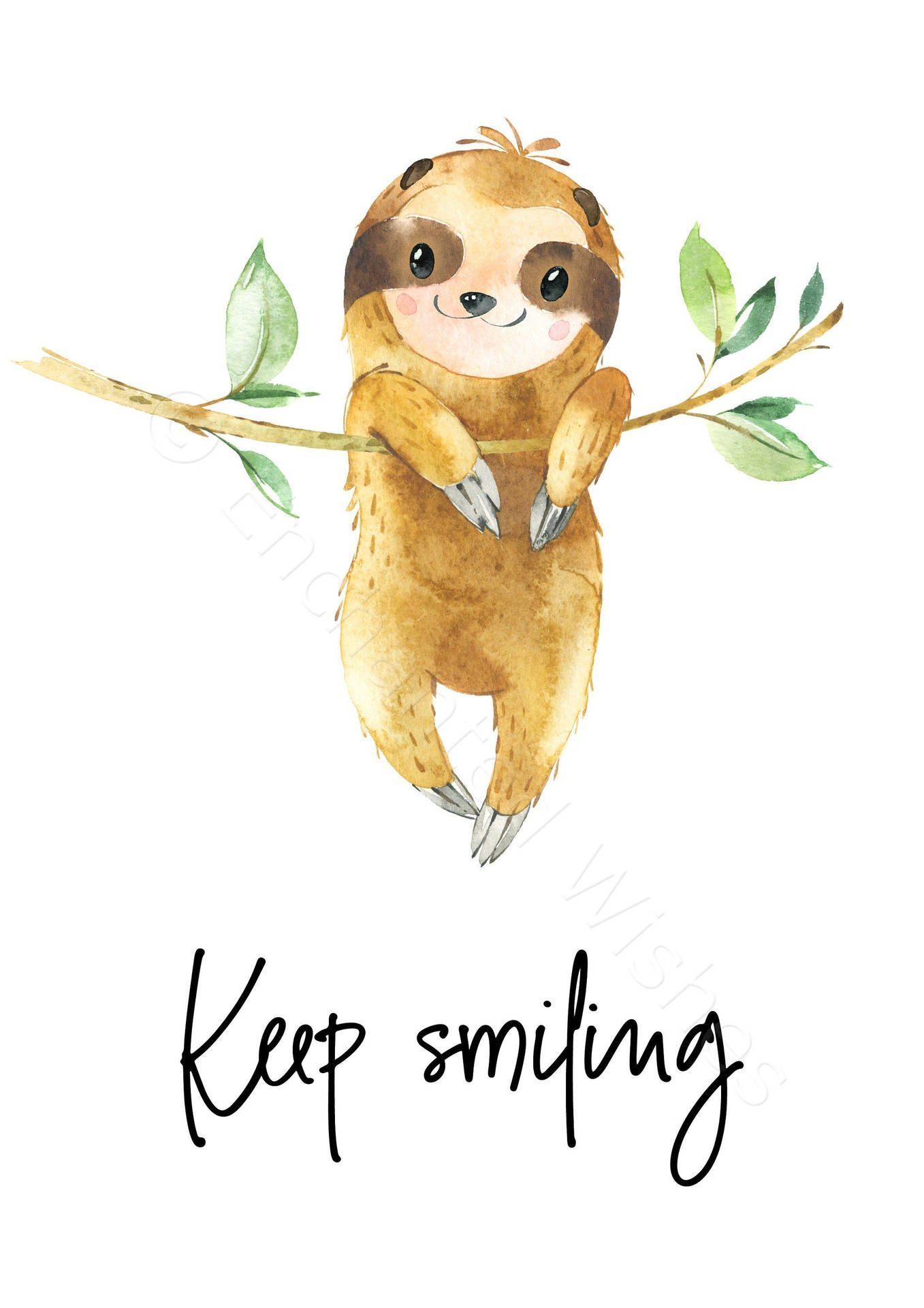 1357x1920 Baby Sloth Keep Smiling Wallpaper