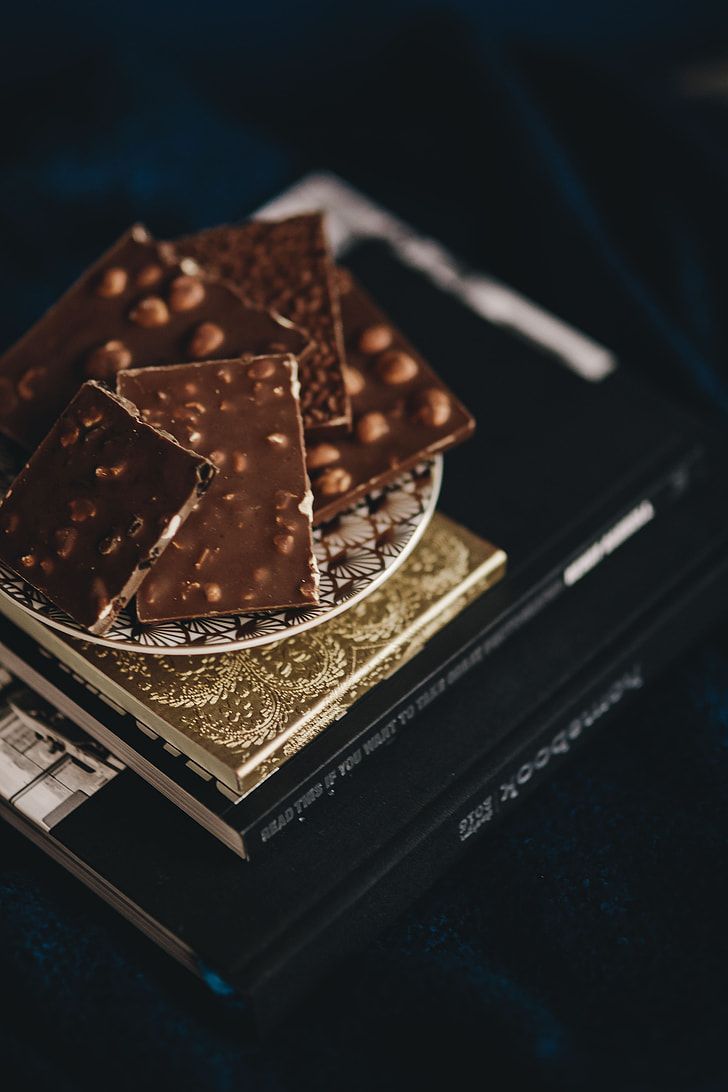 728x1092 Close up a nut chocolate bar