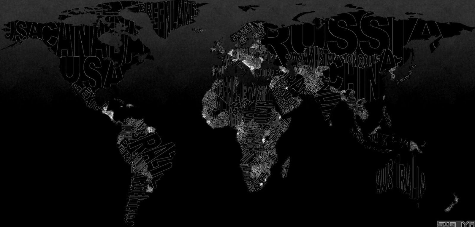 1600x766 Black Wallpaper Maps