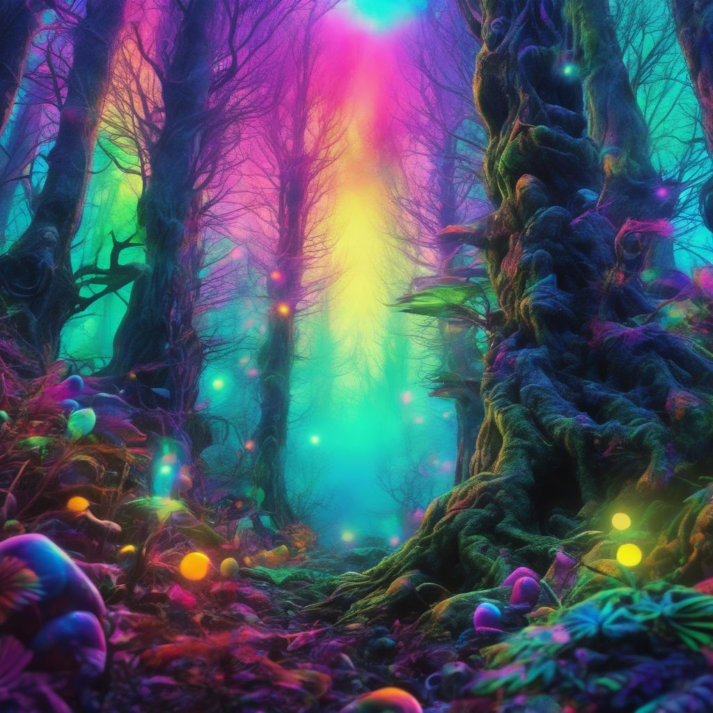 1024x1024 psychedelic forest background