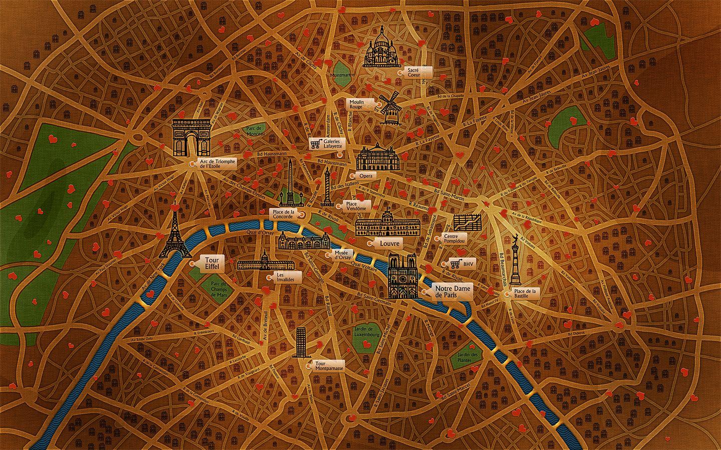 1440x900 Paris Map wallpaper. Paris Map