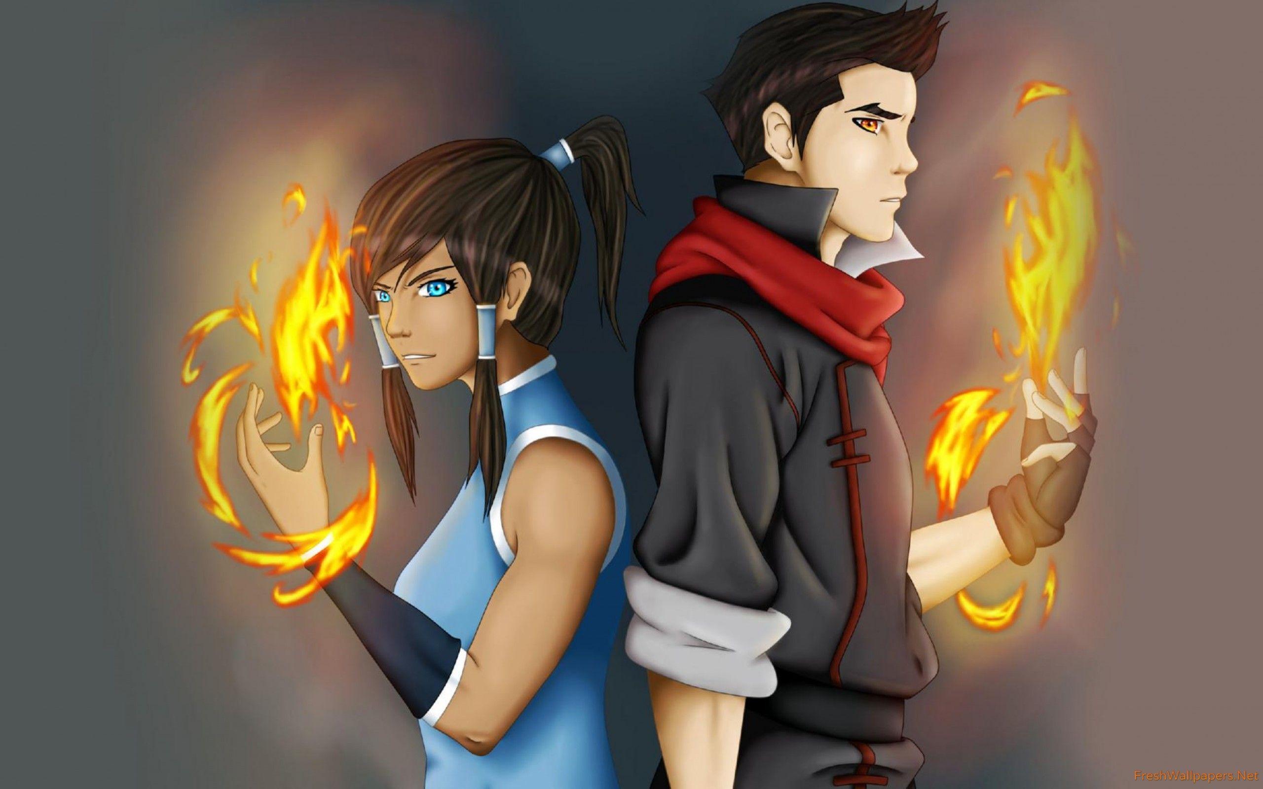 2560x1600 Korra and Mako wallpaper