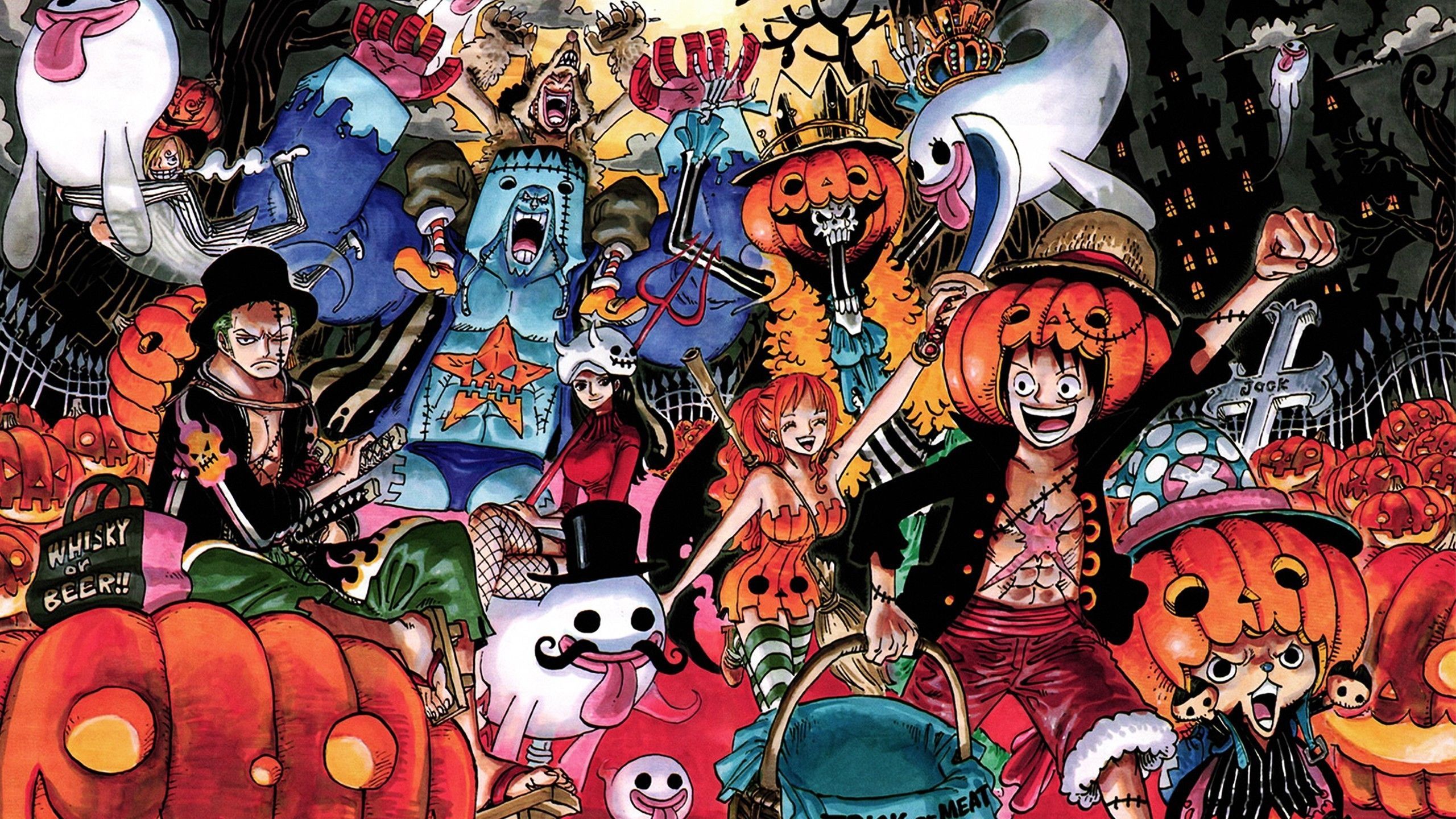 2560x1440 Sanji, manga, Nami, Usopp, One Piece