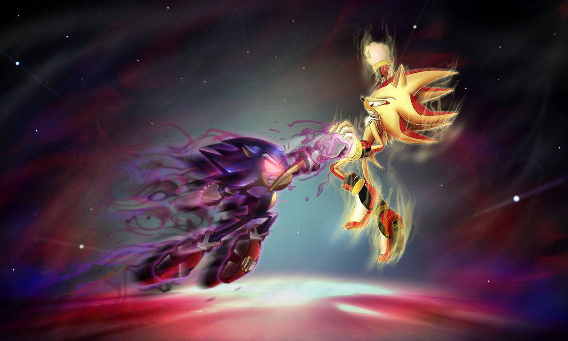 1153x692 Download Light And Dark Sonic Wallpaper