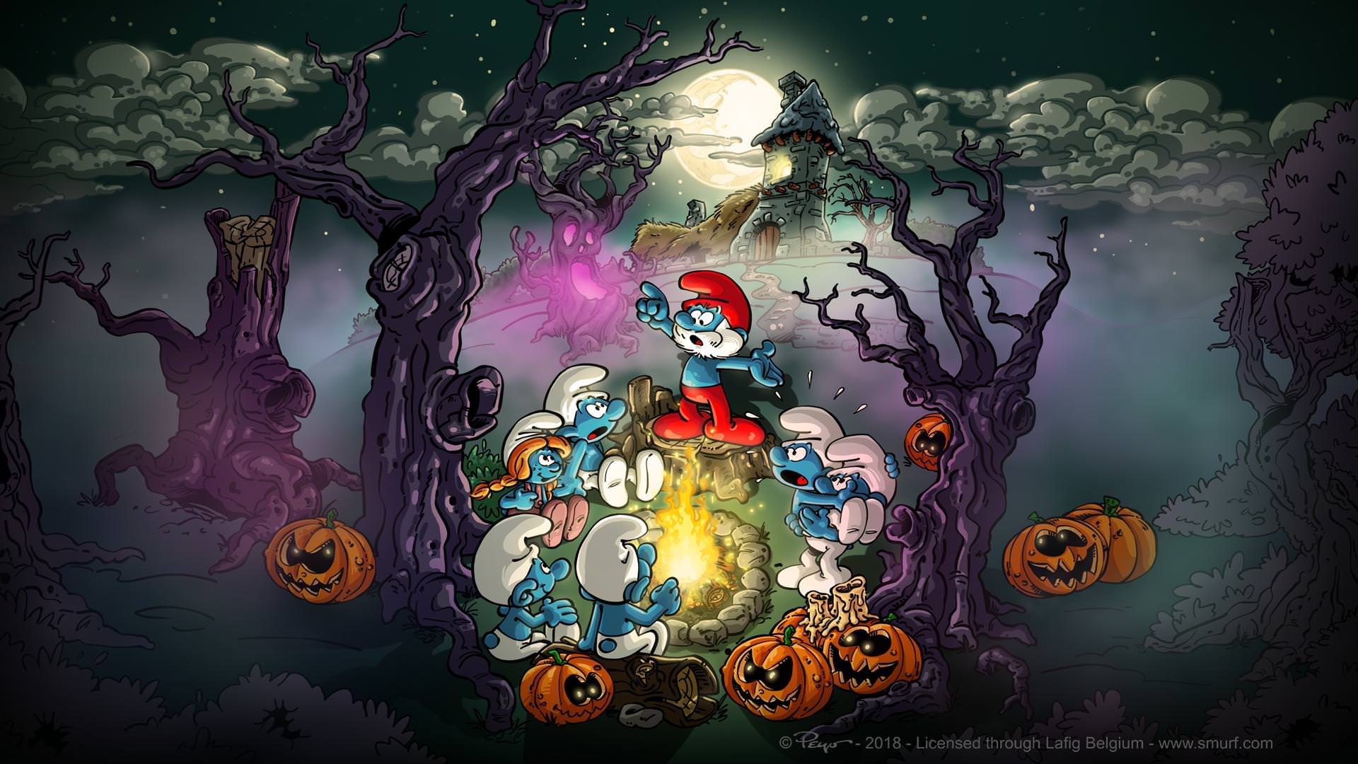 1920x1080 Get your original Smurfs' Village Halloween Wallpaper here