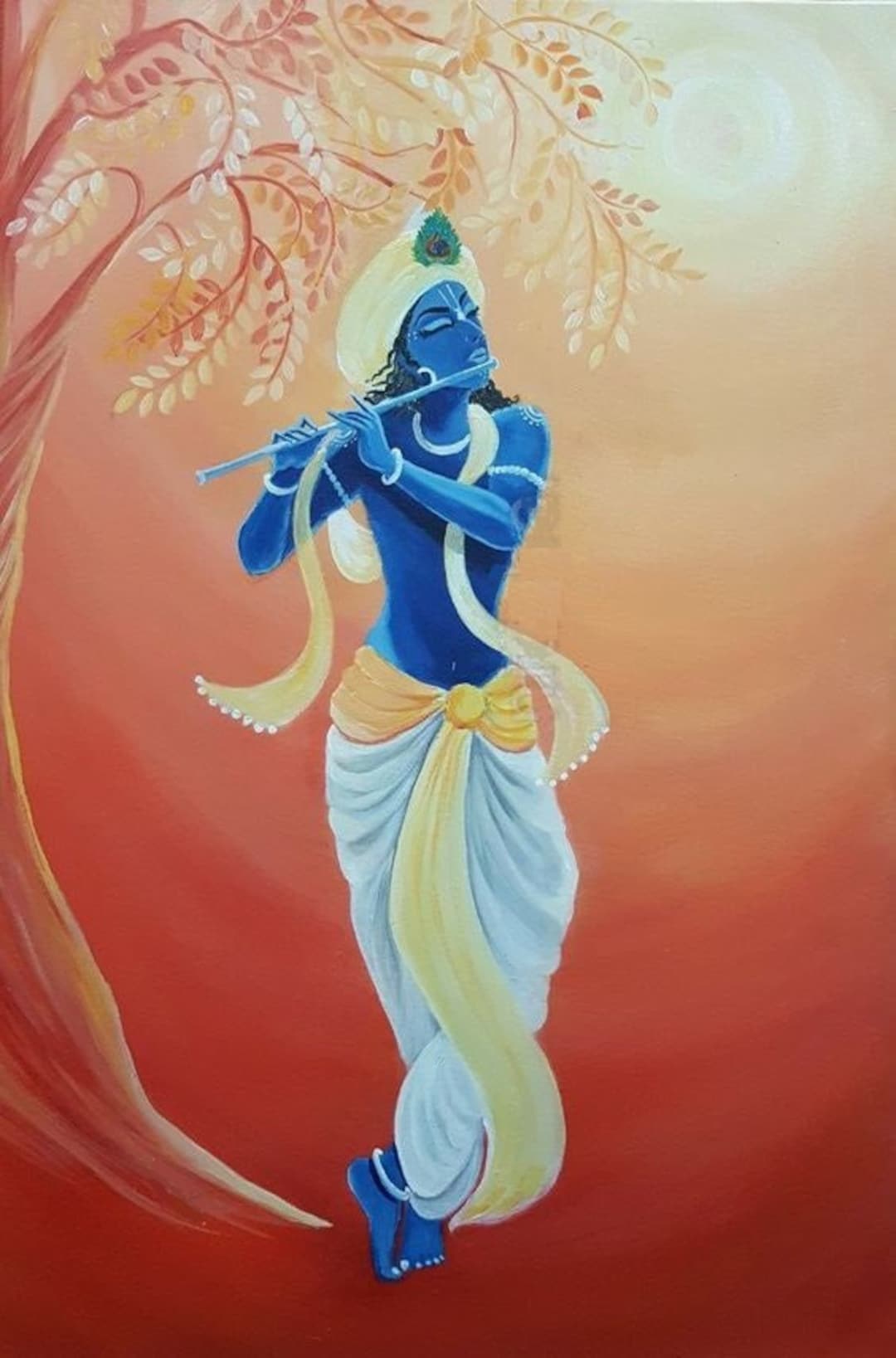 1080x1637 Lord Krishna O Hand Painted Painting
