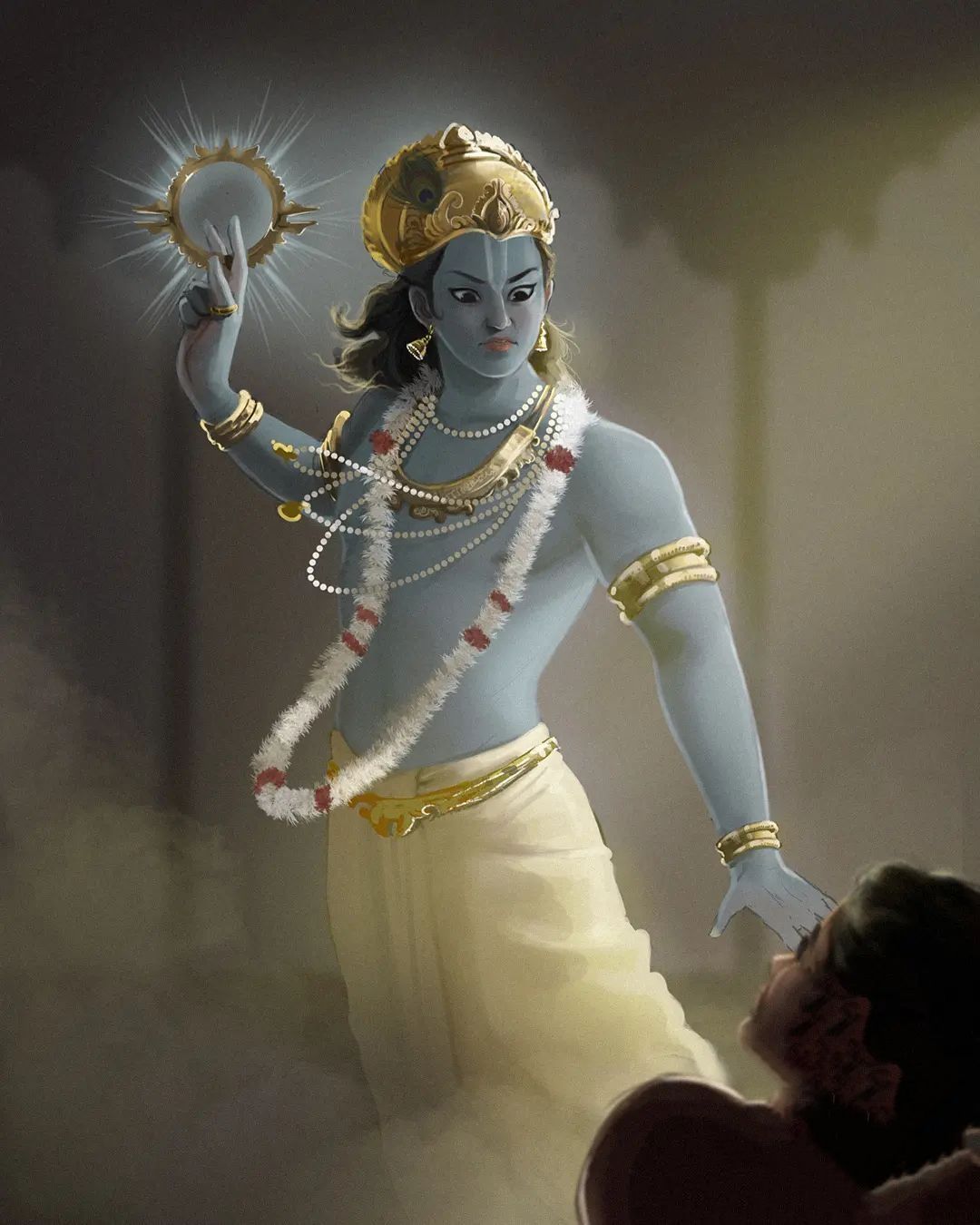 1080x1350 Lord Krishna Art Wallpaper