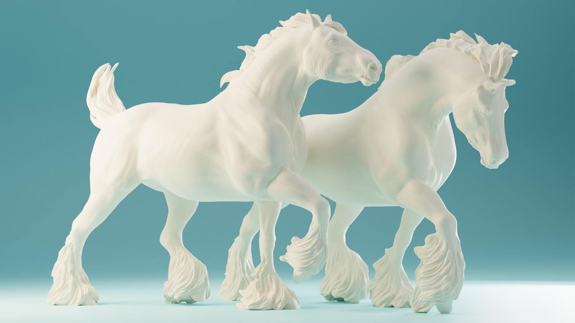 1920x1080 LB Scale Shire Horse Mares Pair