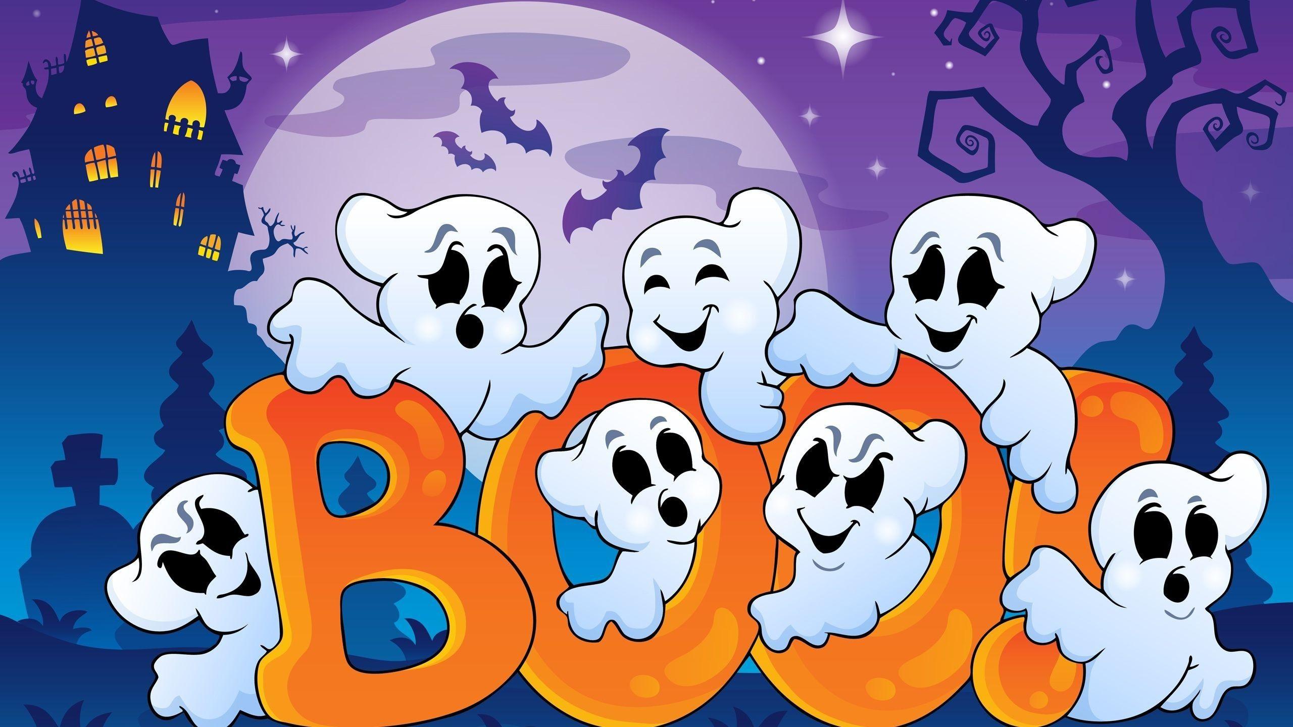2560x1440 Cute Ghost Wallpaper