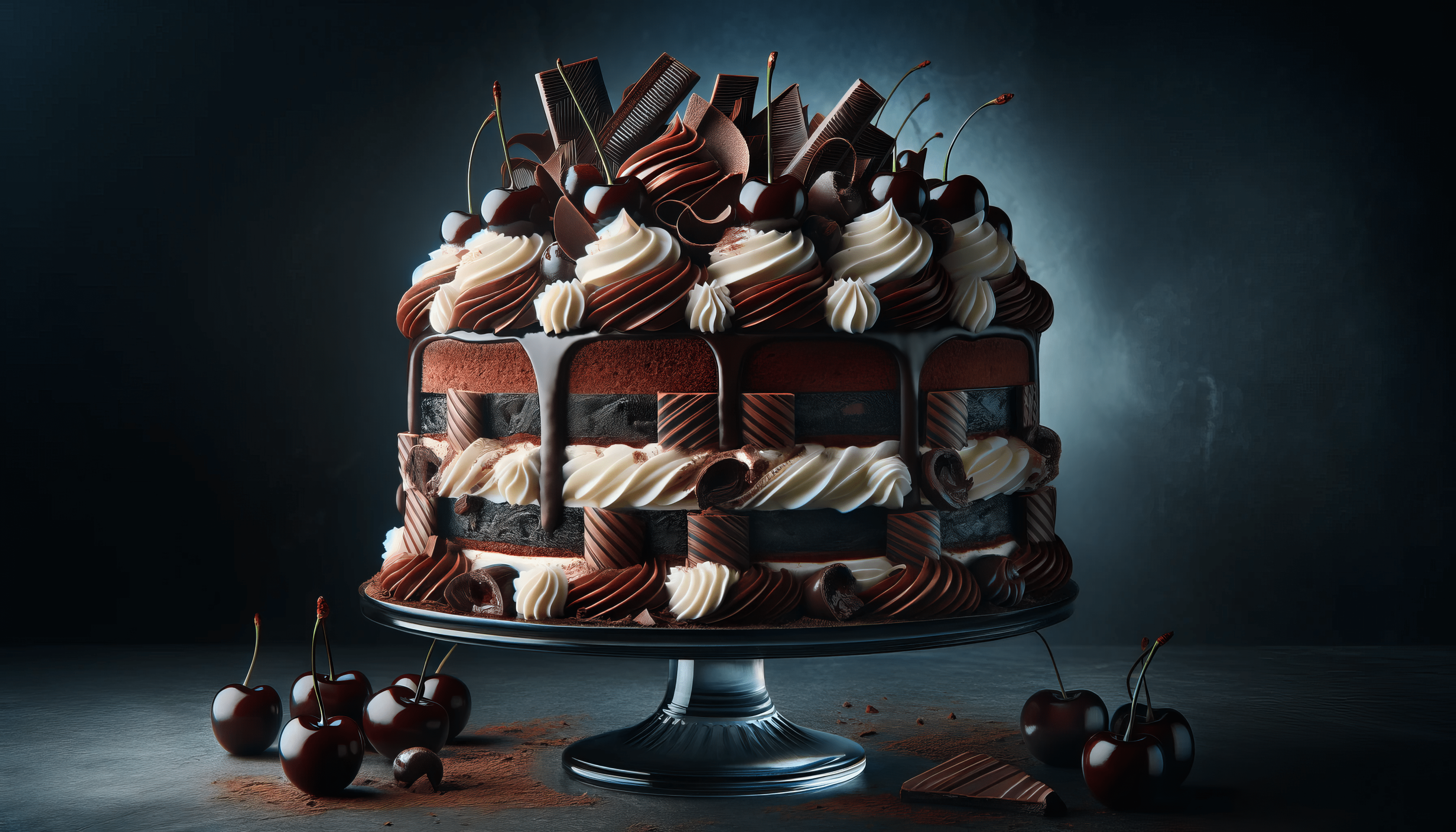 3584x2048 Decadent Black Forest Cake HD Wallpaper