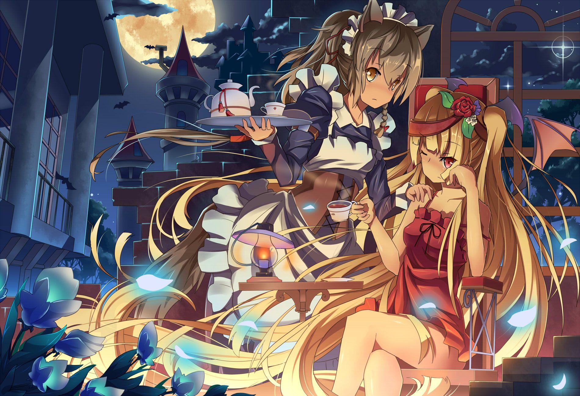 Download Dressed to Thrill Halloween Anime Girl Wallpaper   Wallpaperscom