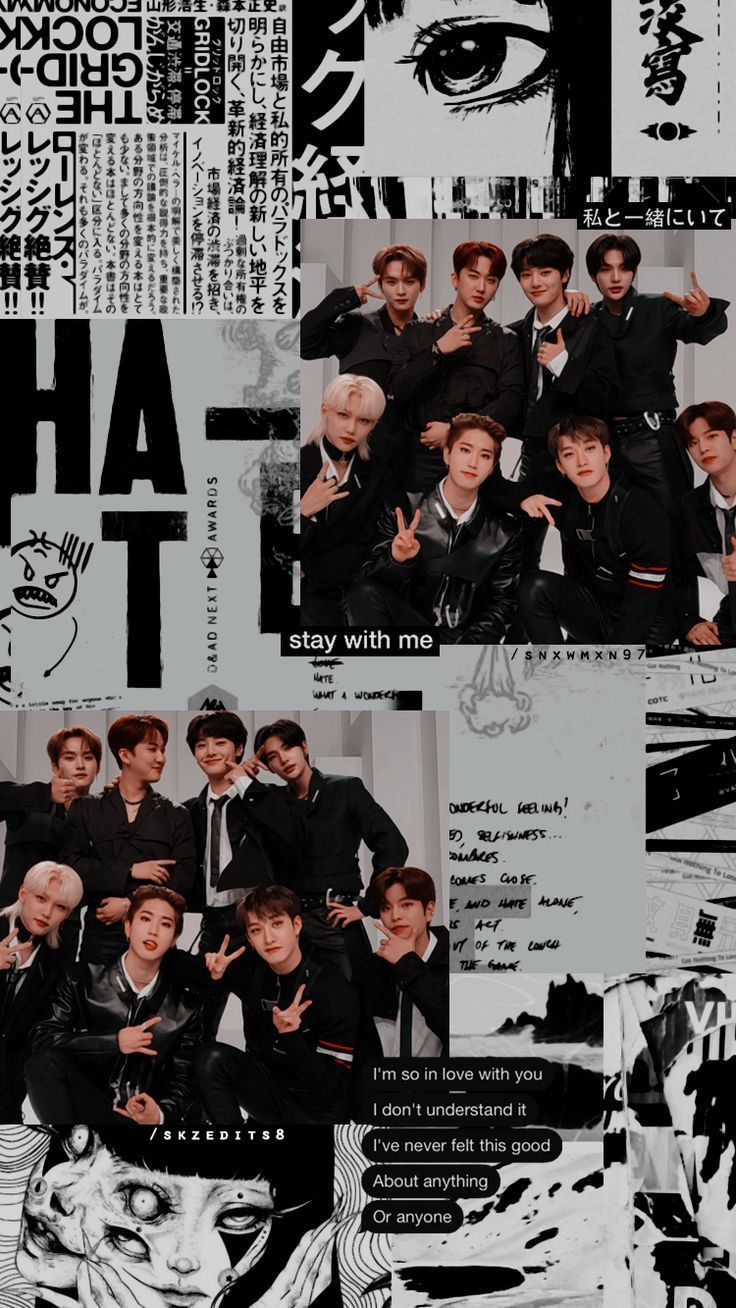 736x1308 Stray Kids Collage Wallpaper