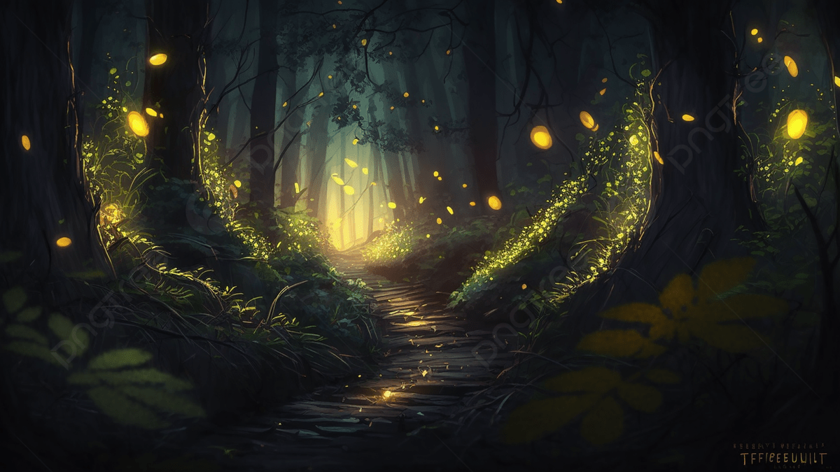 1200x675 Firefly Forest Night Background, Forest