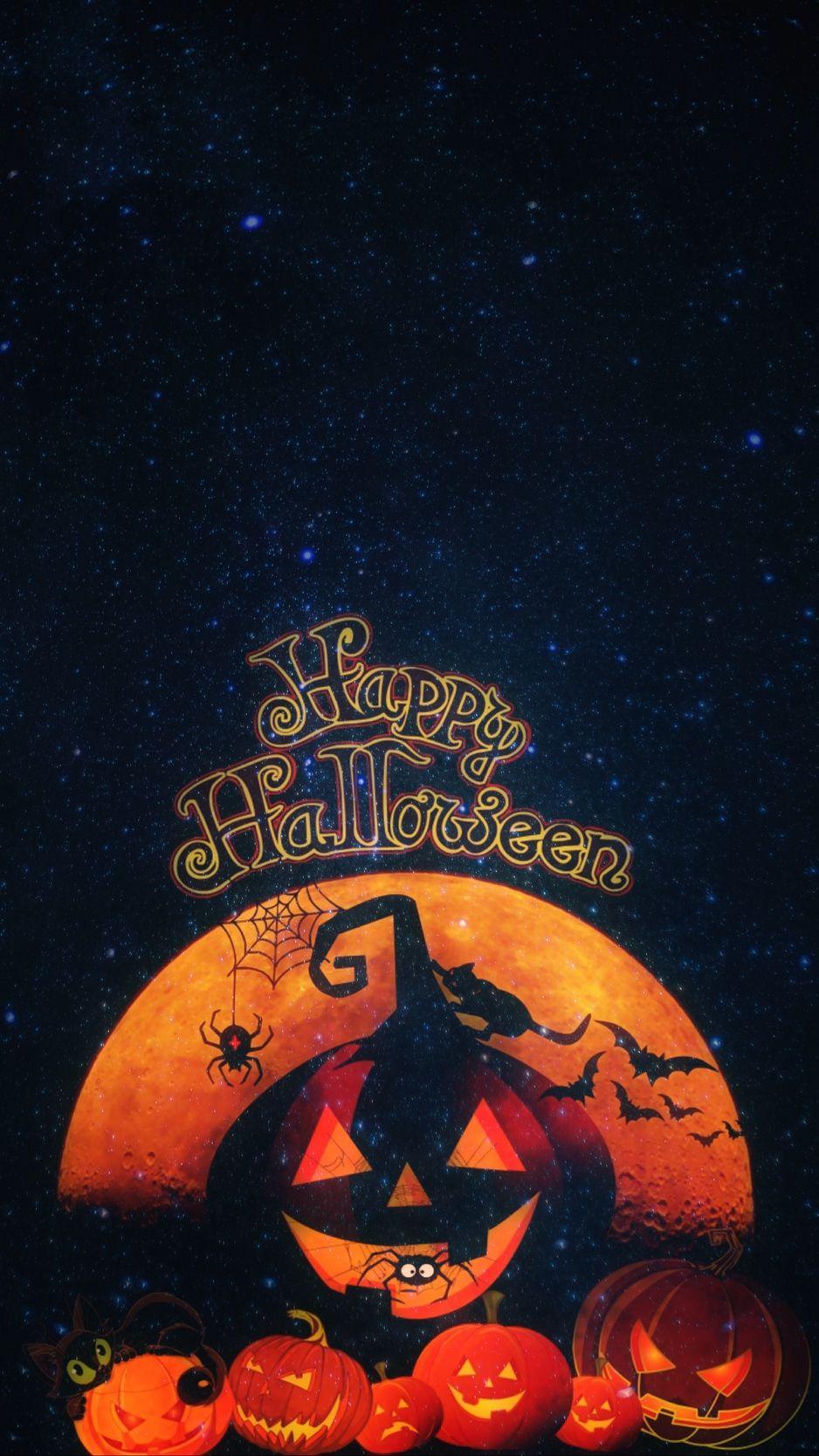 938x1668 Download wallpaper 938x1668 halloween, pumpkin, autumn, cat