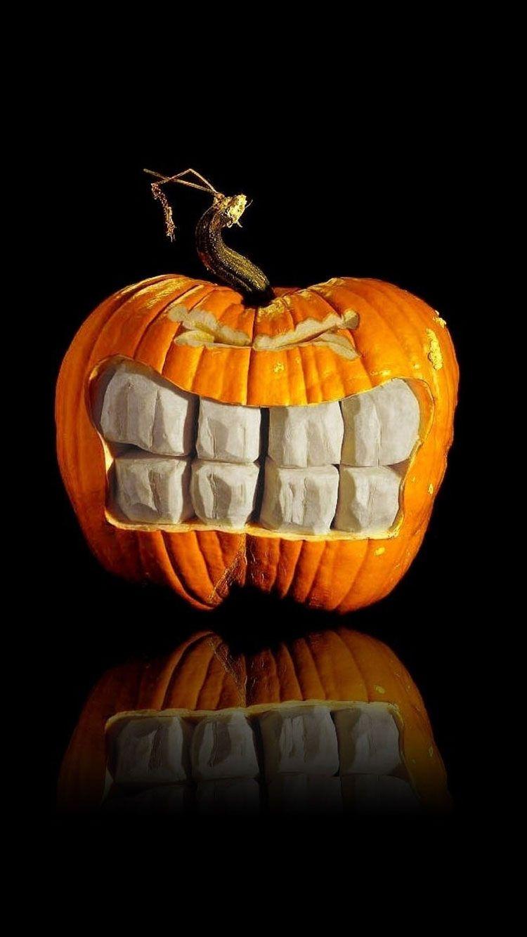 750x1334 Pumpkin Big Grin Halloween iPhone 6 Wallpaper HD