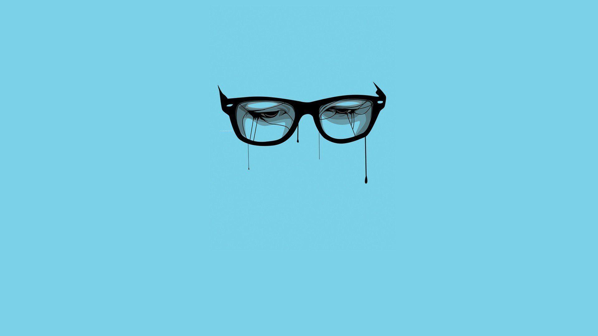 1920x1080 minimalistic, Glasses, Breaking, Bad, Blue, Background